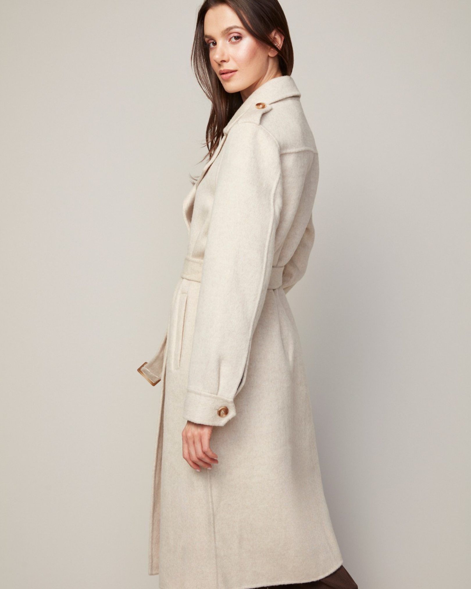 Sibel Double Face Wool Blend Trench Coat