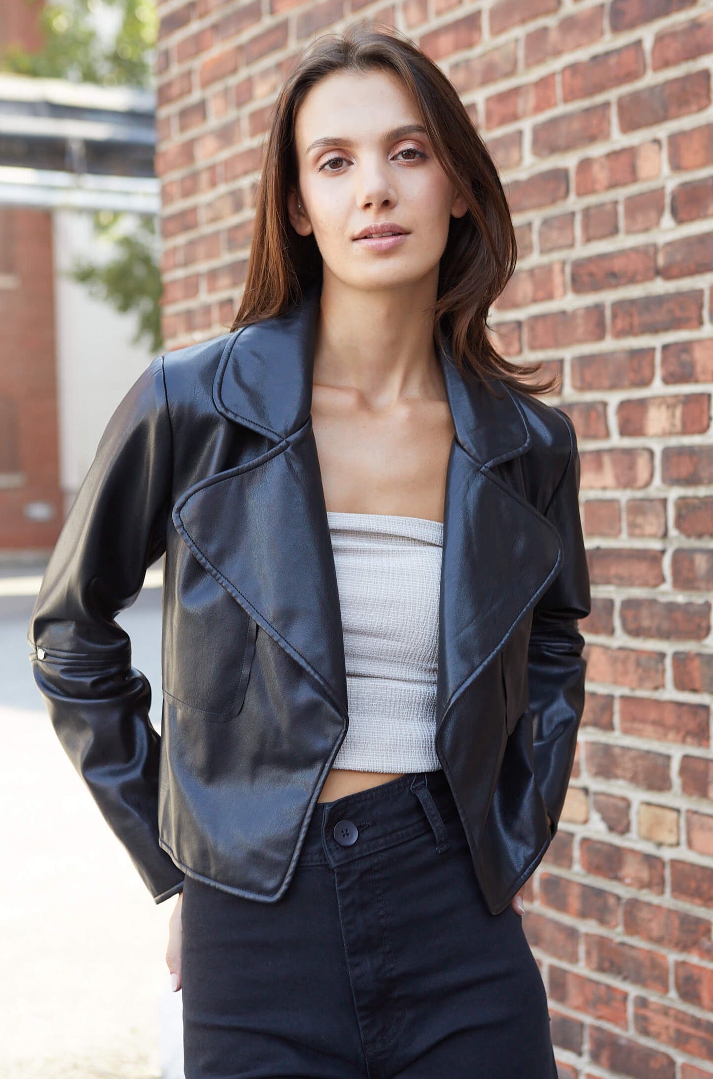 Veste courte en cuir vegan Ninon