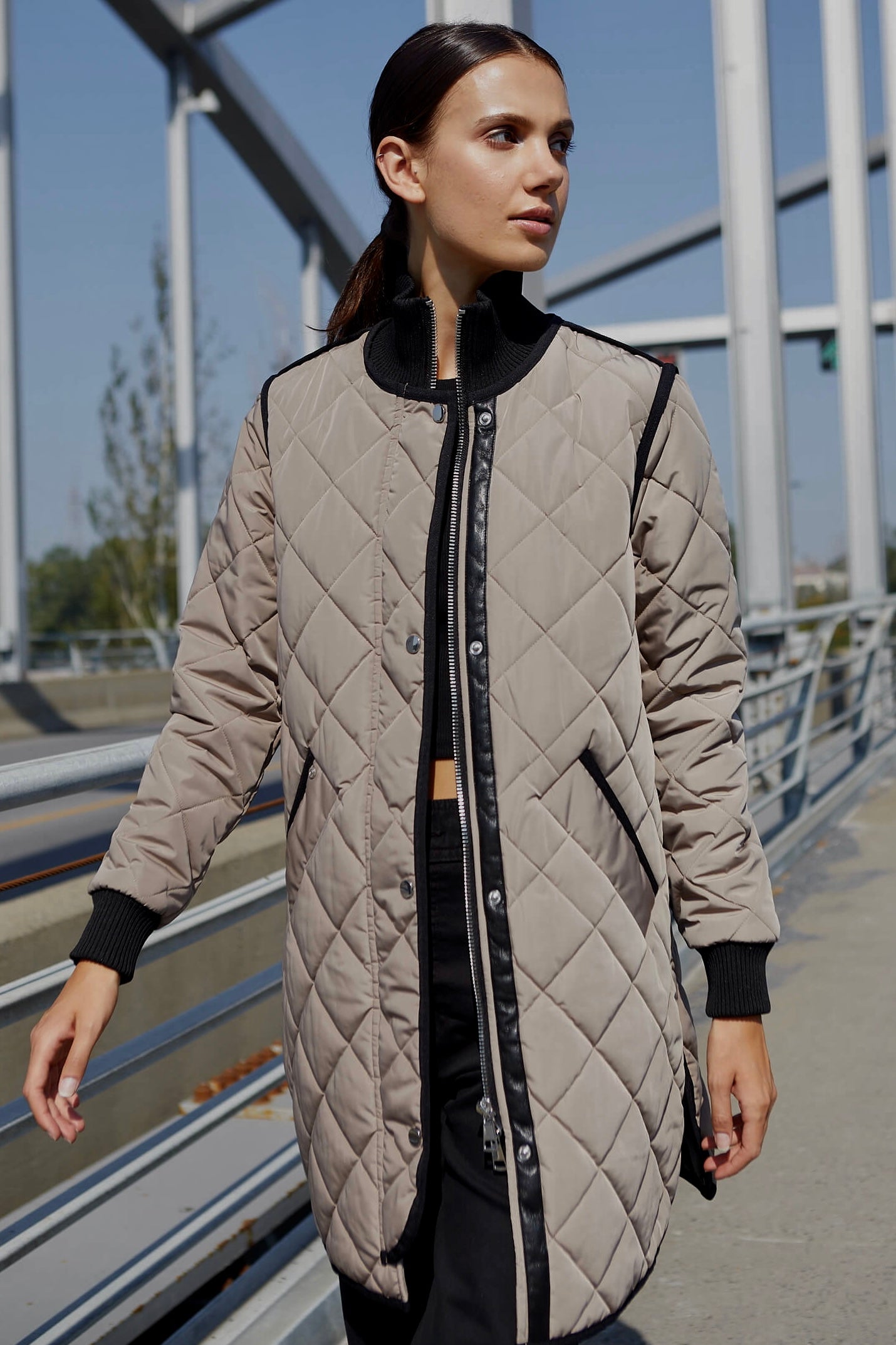 Libby quilted full zip coat