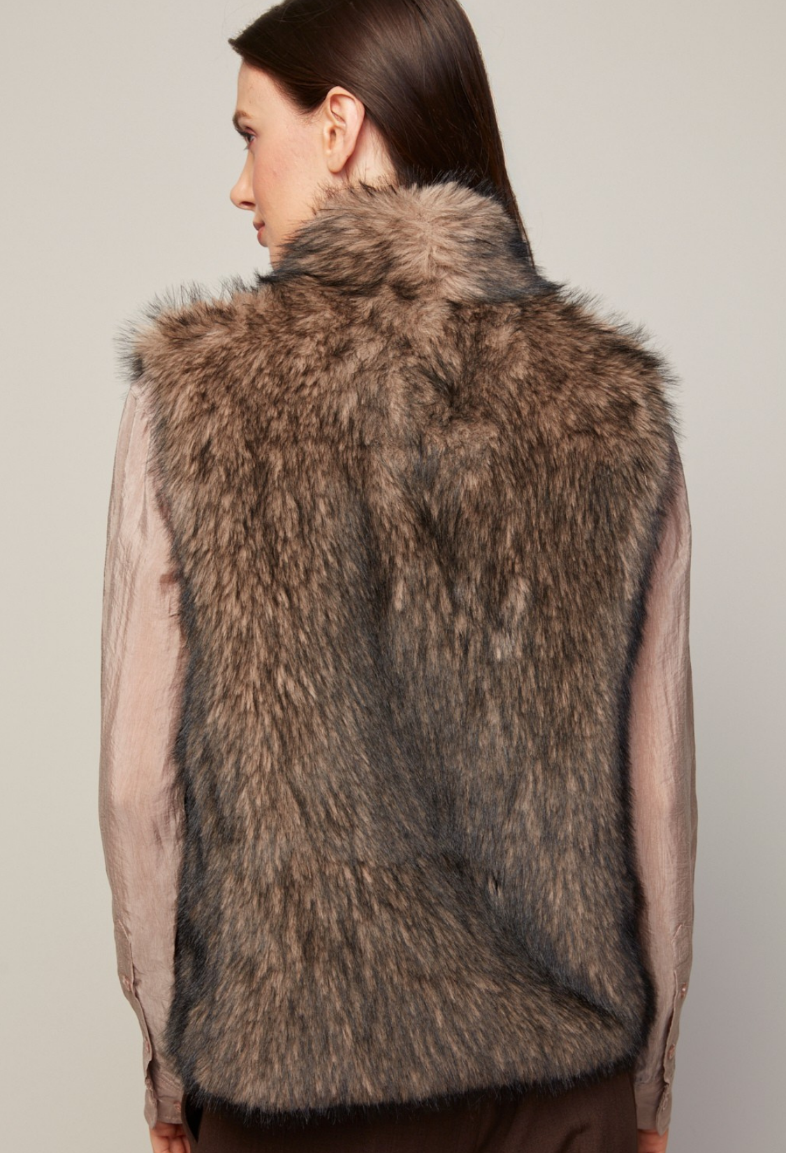 Blossom, gilet sans manches en fausse fourrure