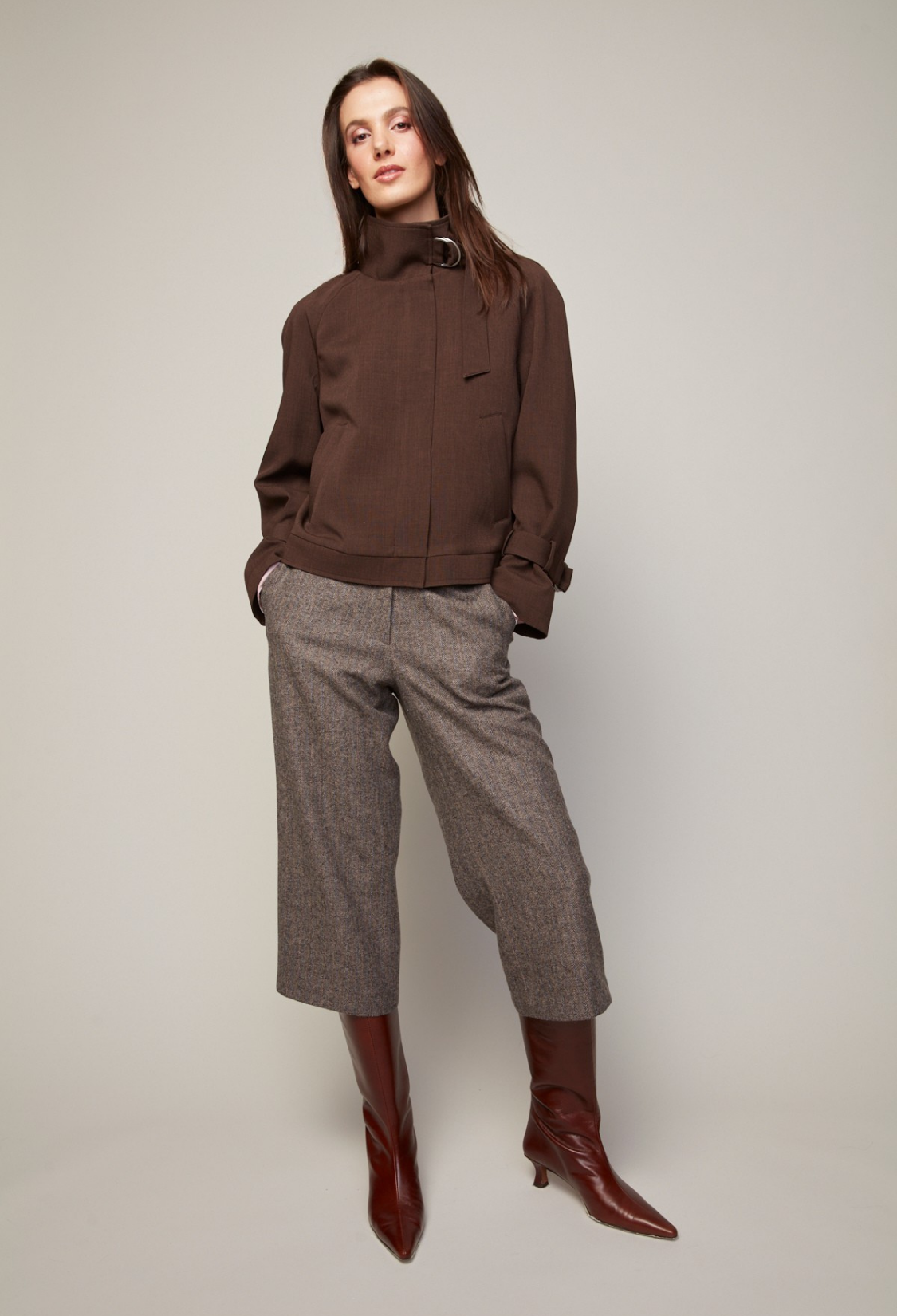Brianna zip front raglan sleeve jacket