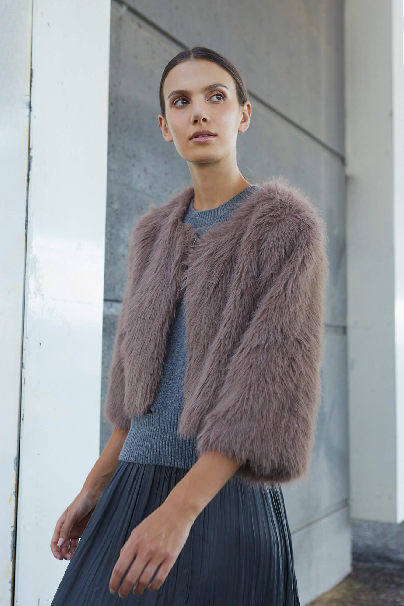 Echo faux 2025 fur bolero