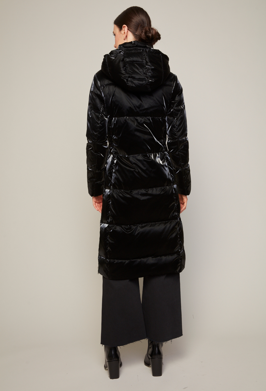 Scarlet, manteau en duvet long avec capuche amovible