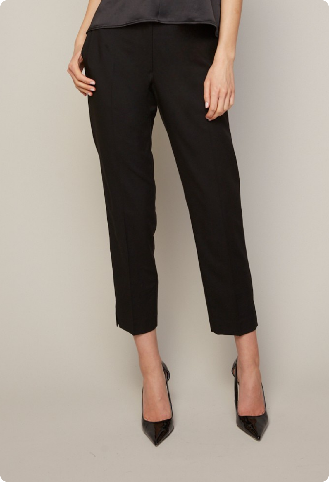 Bruce slim leg ankle pant with slit