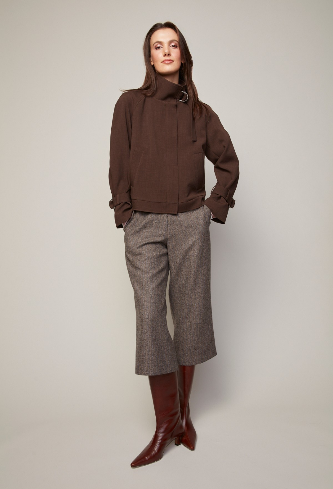 Brianna zip front raglan sleeve jacket