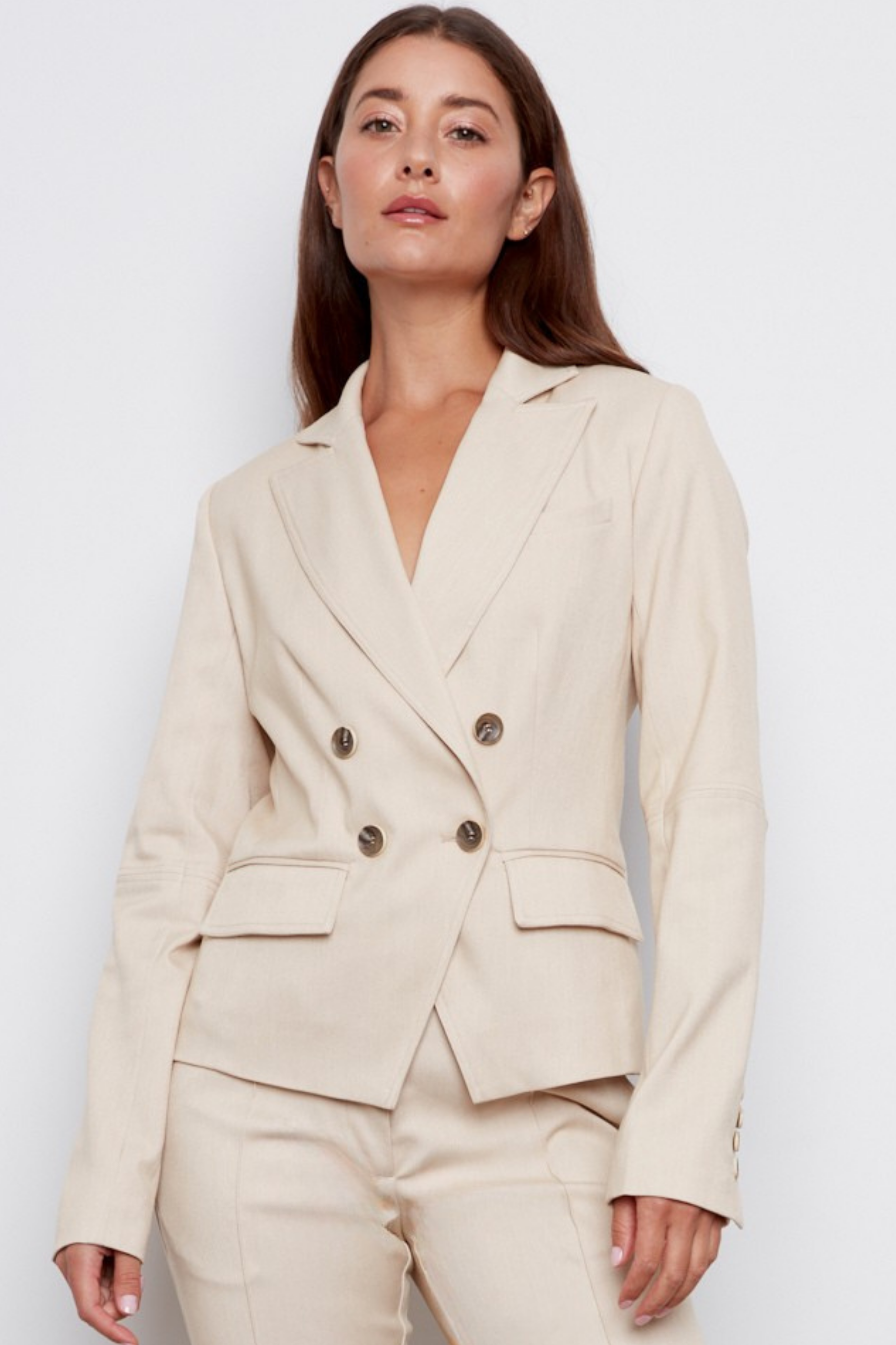 Carlisle, double breasted stretch signature blazer