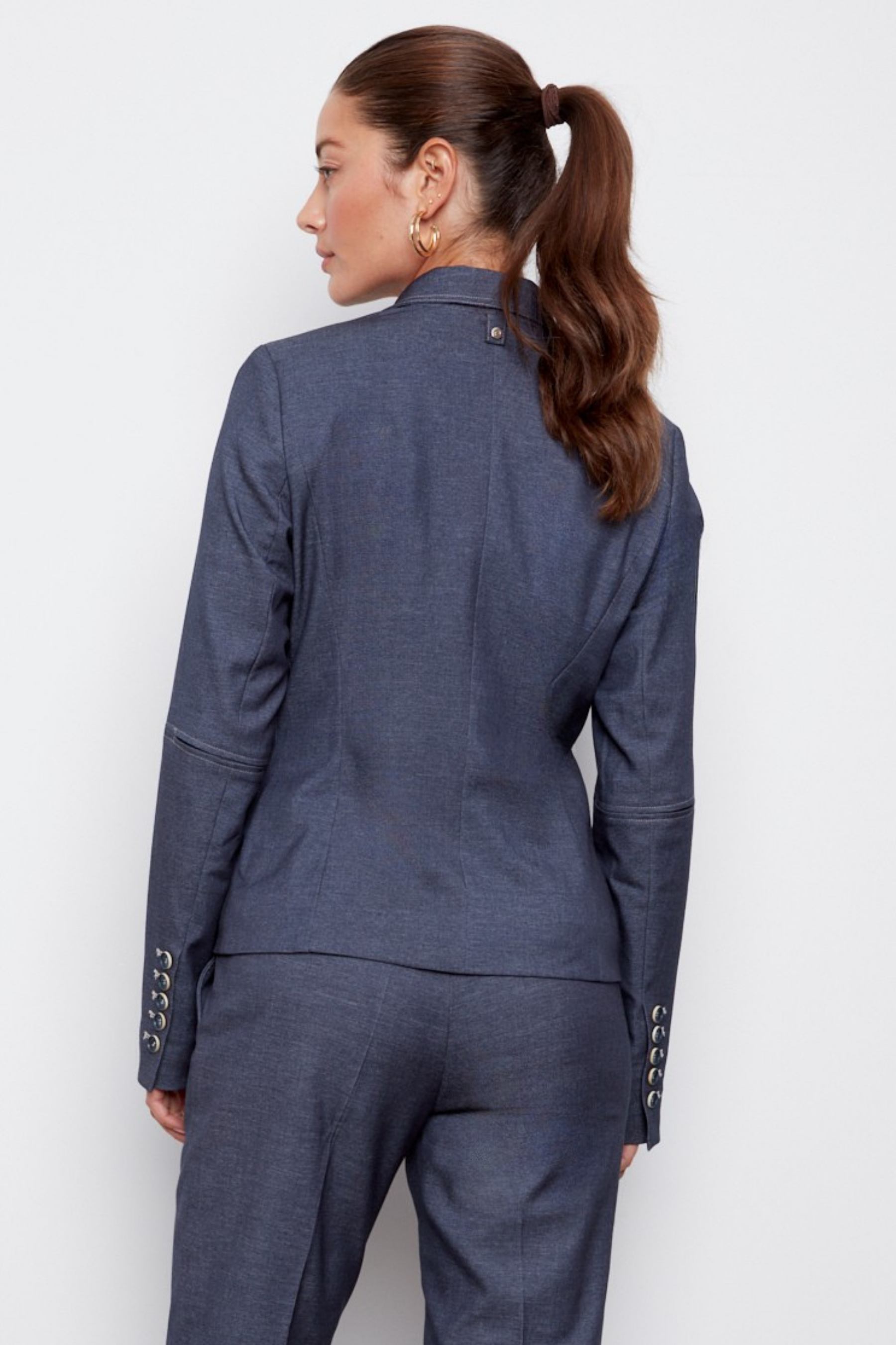 Carlisle, double breasted stretch signature blazer