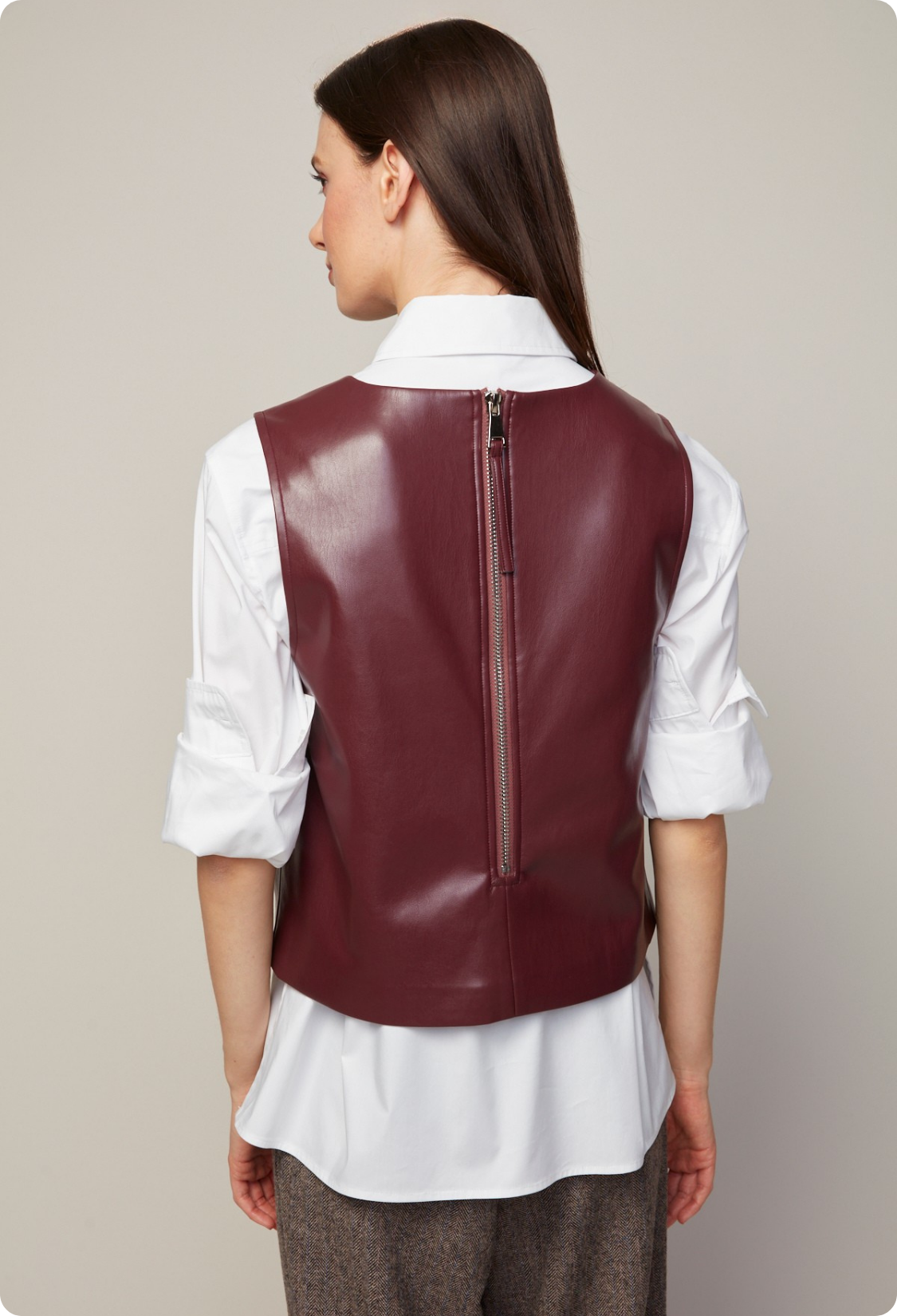 Bonnie stretch vegan leather sleveless top