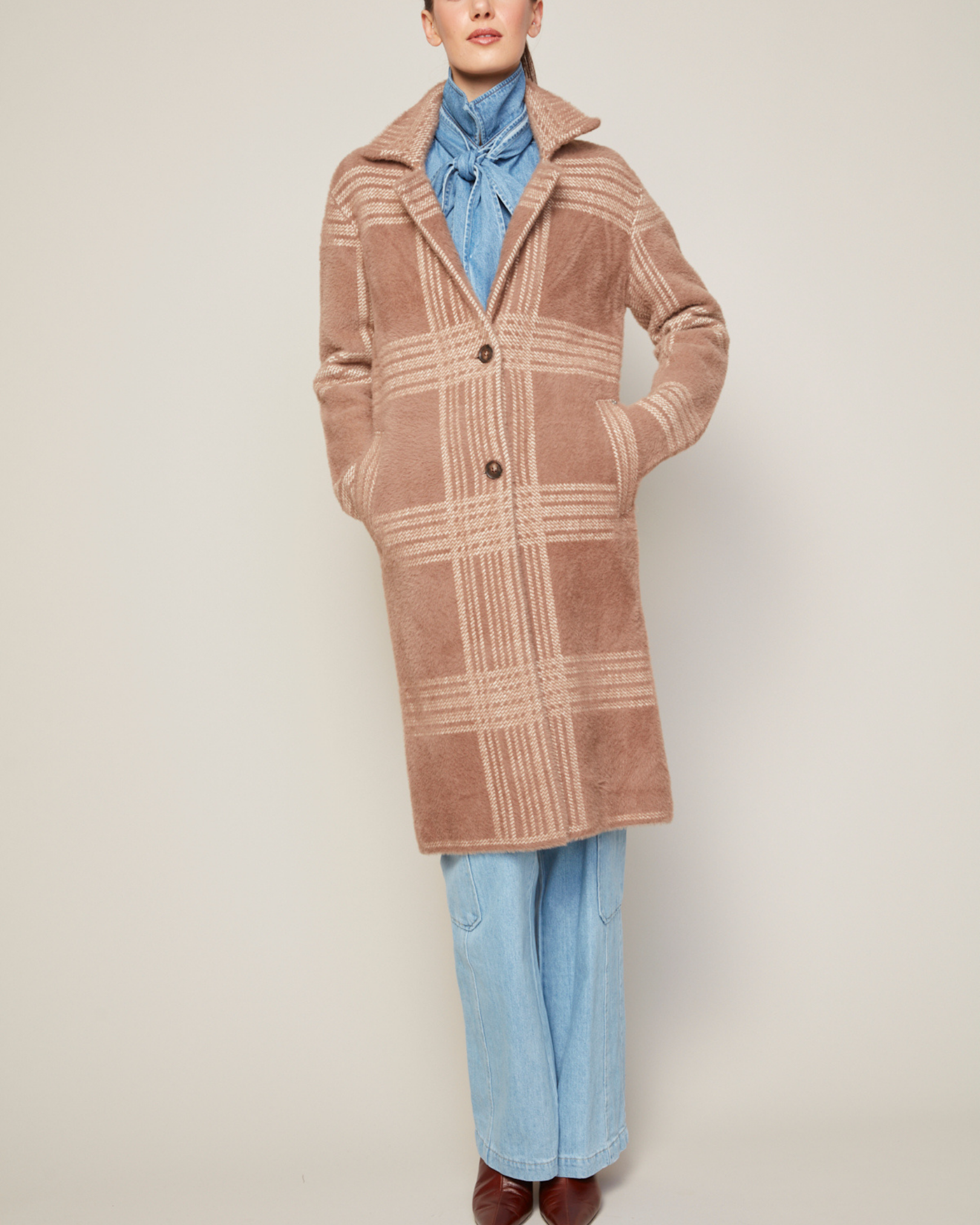 Lorie single breasted knit coat