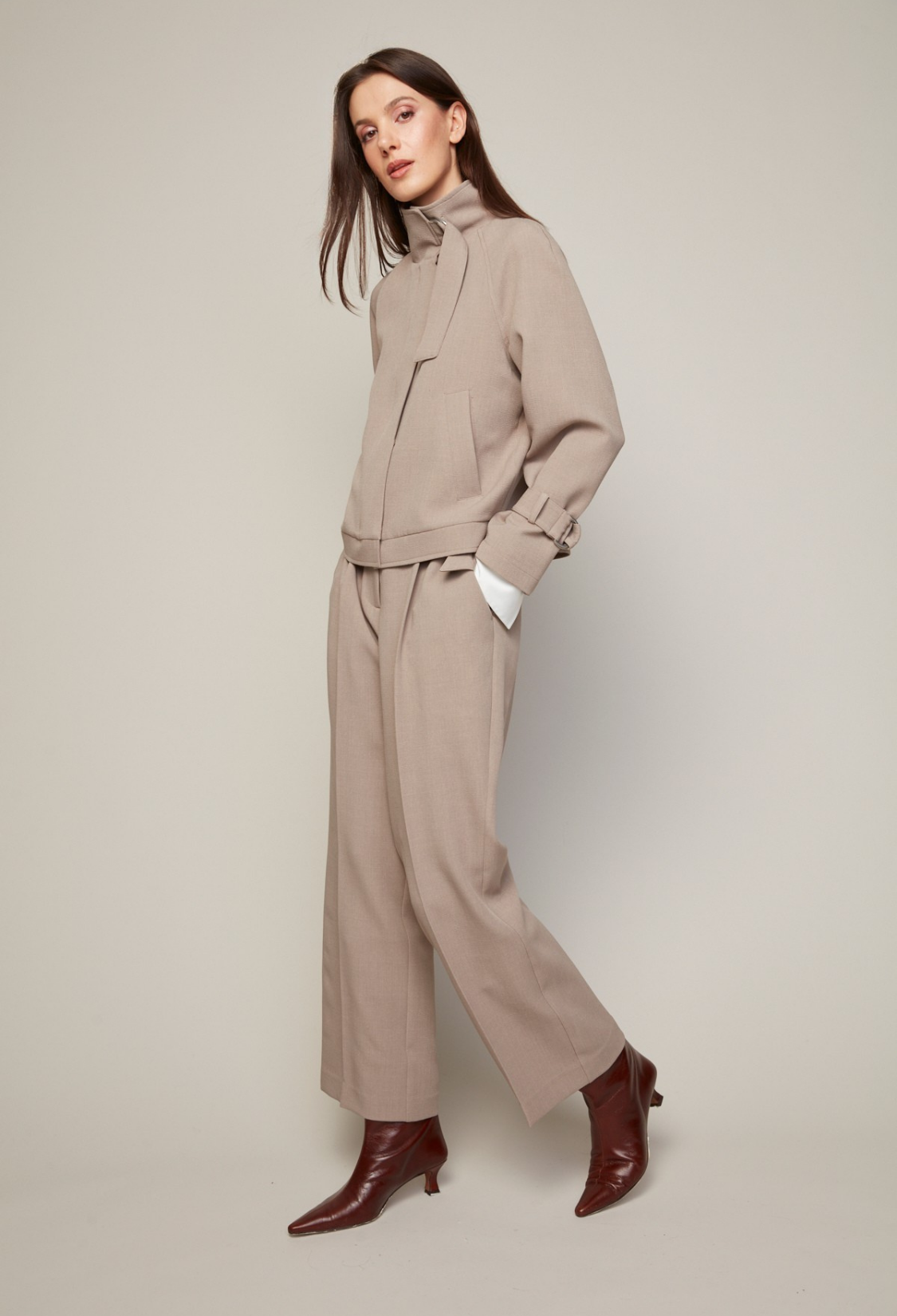 Brianna zip front raglan sleeve jacket