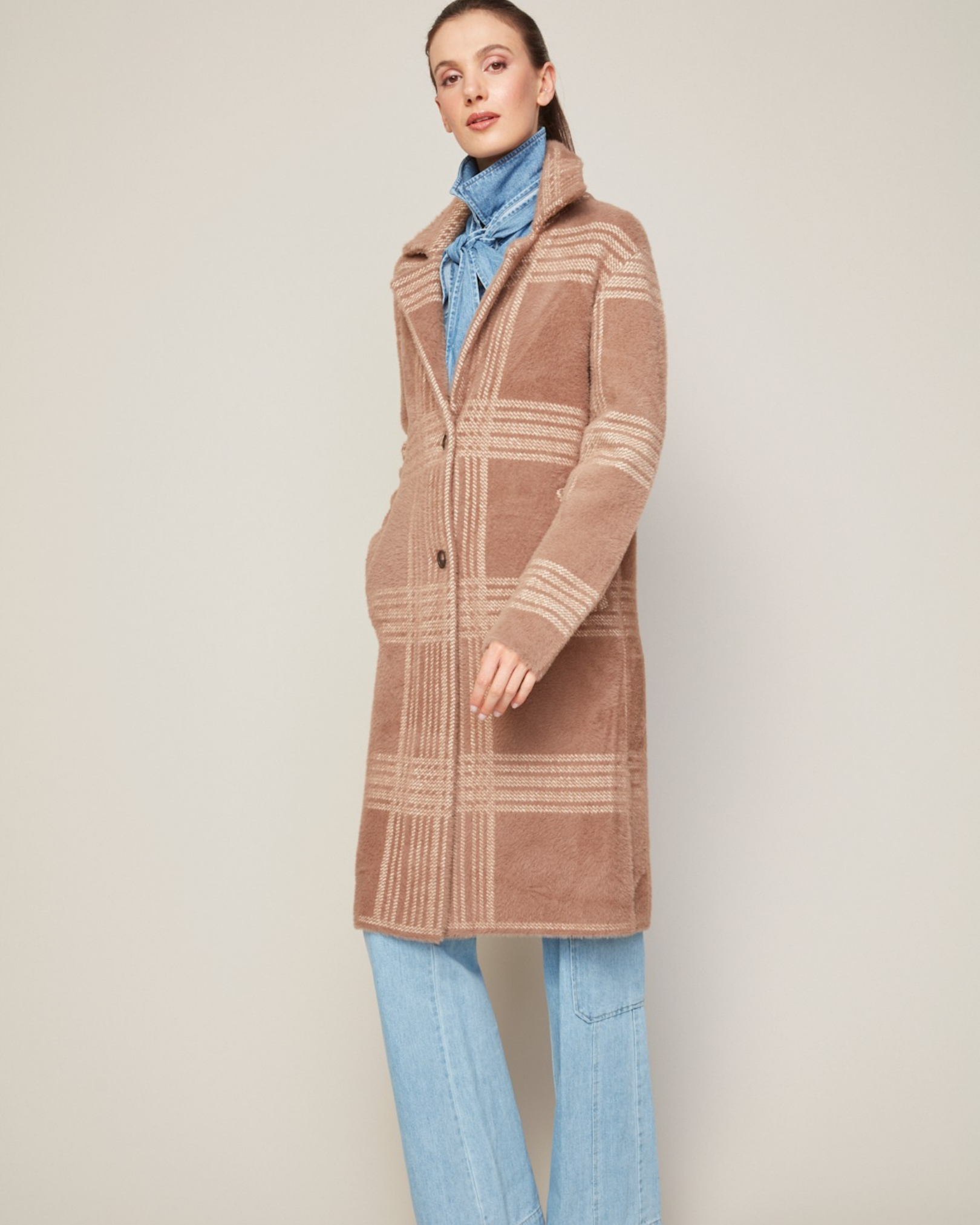 Lorie single breasted knit coat