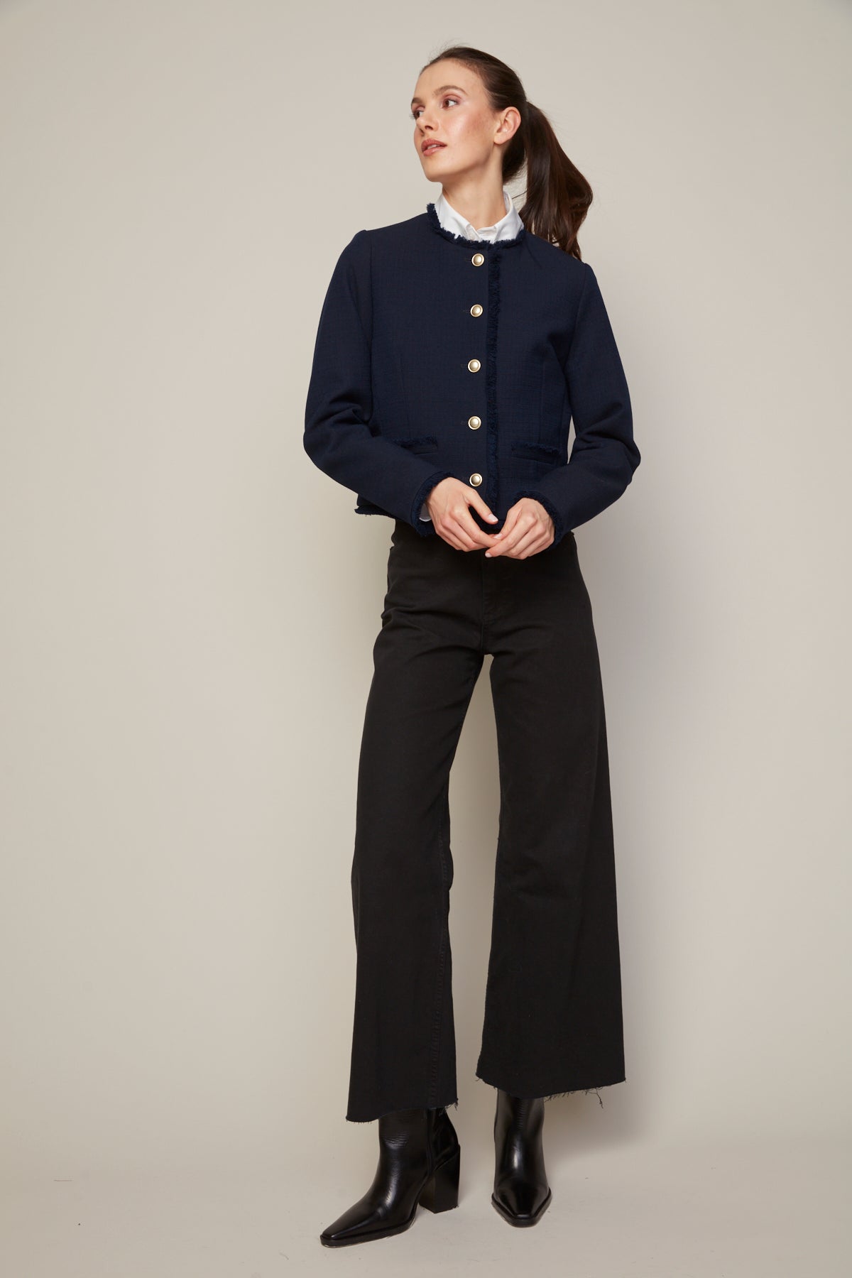 Béatrice, blazer court à franges
