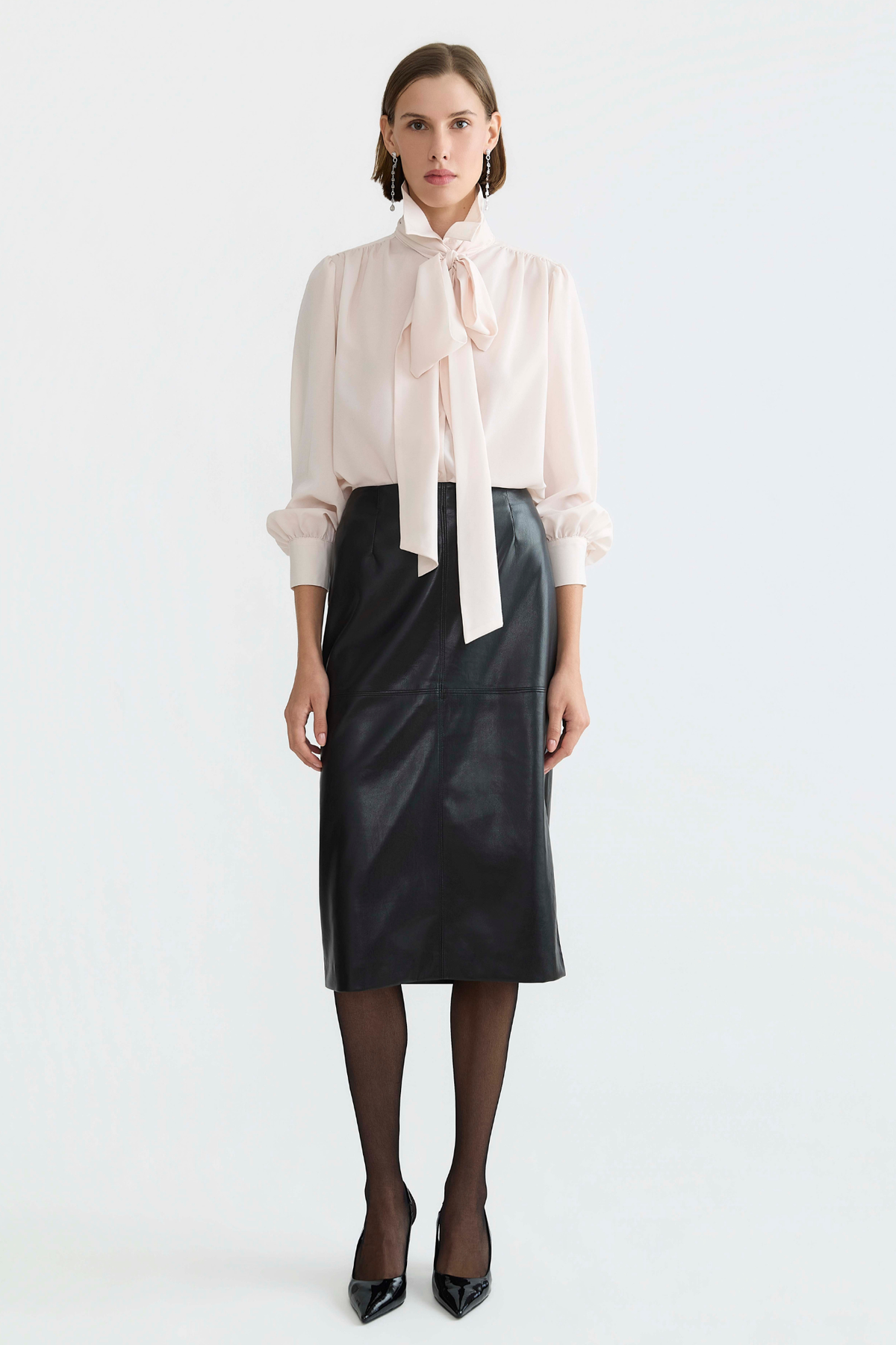 Bliss semi transparent chiffon blouse with removable lavallière