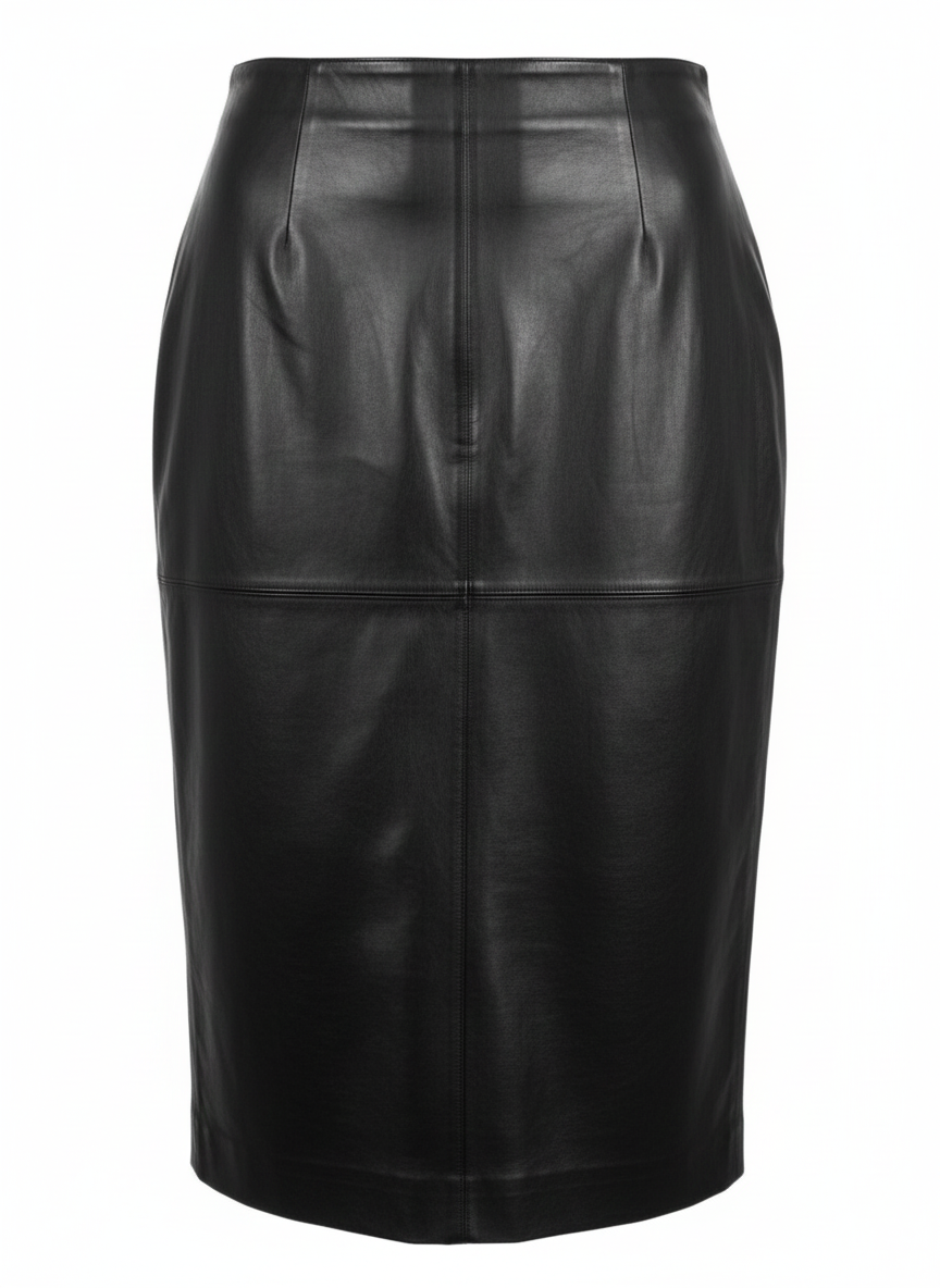Brandy stretch vegan leather pencil skirt