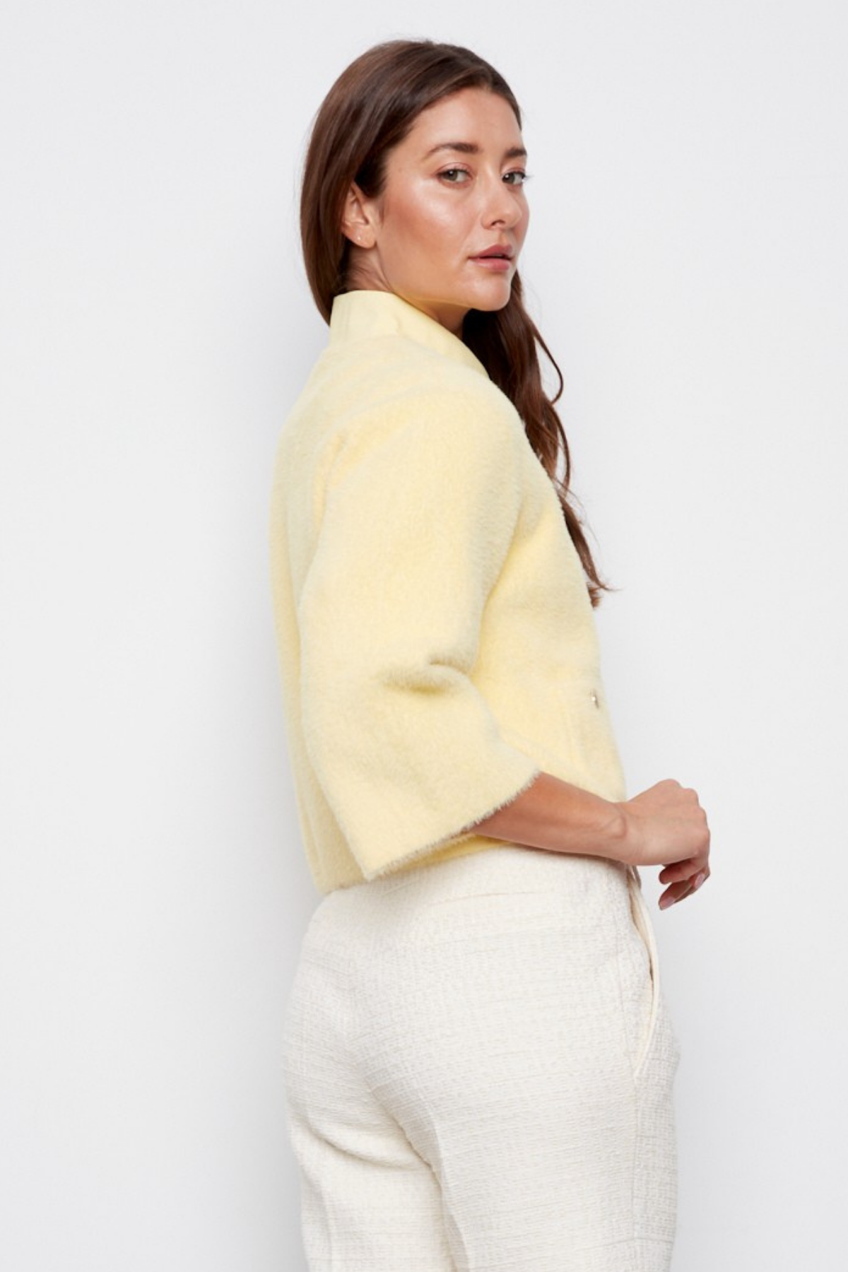 Bronte, buttoned front knitted cardigan with patch pockets