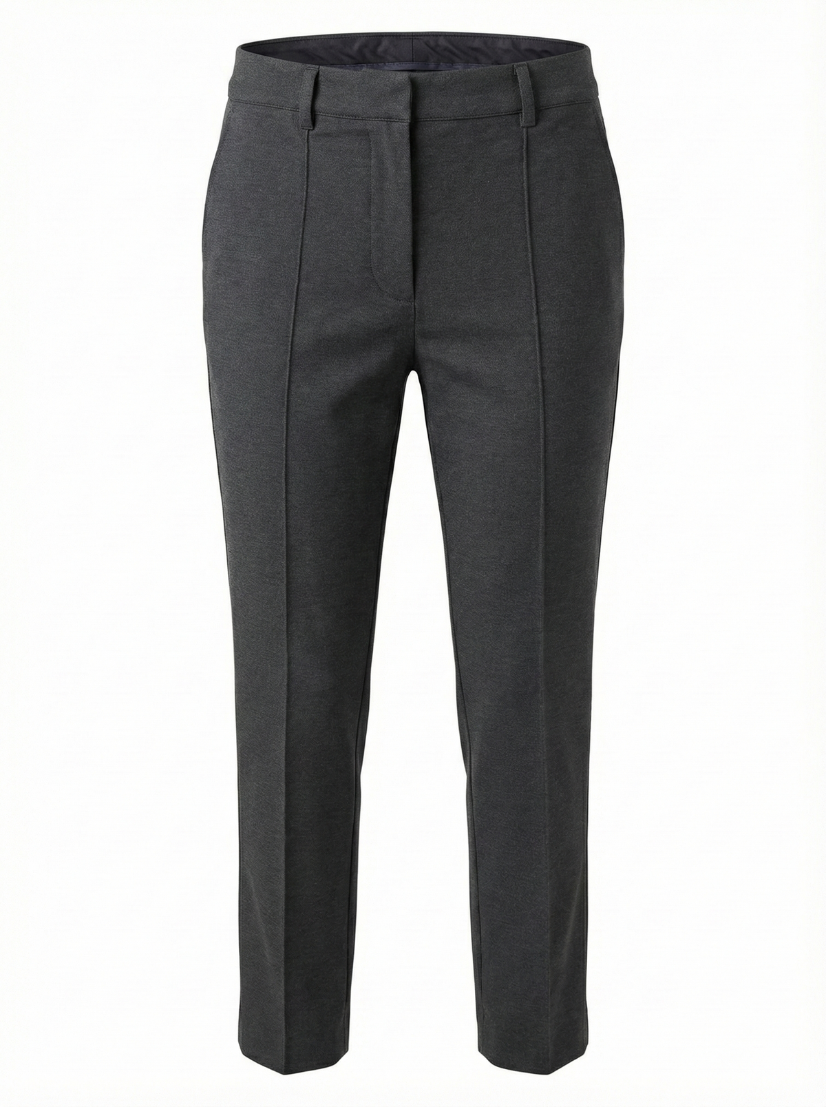 Bruce, slim leg ankle pant with slit in ponte