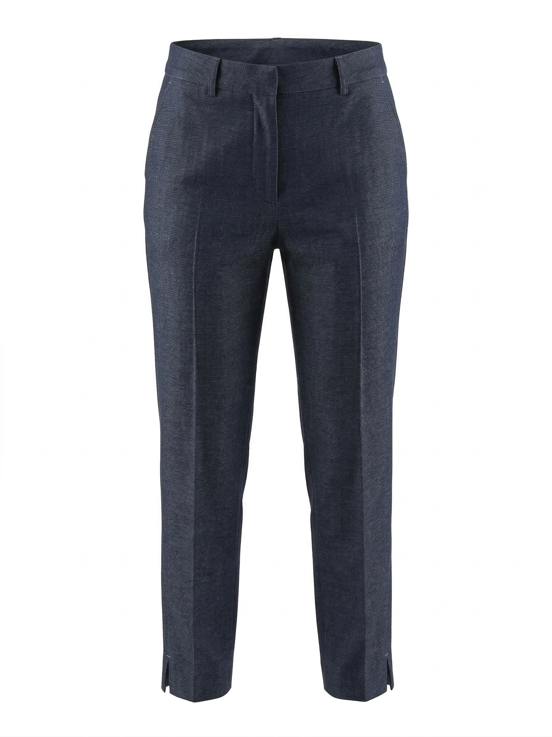 Bruce, slim stretch ankle lenght pant with side slit