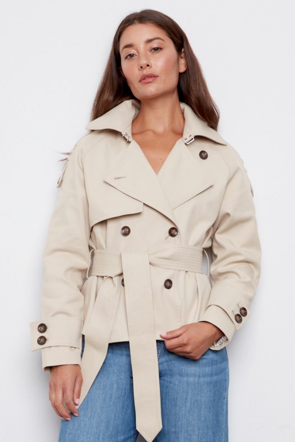 Calista, short double breasted trenchcoat