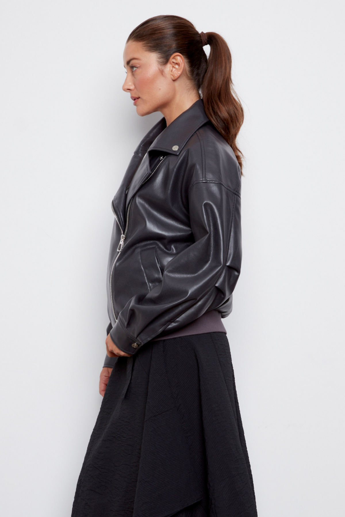 Carey, moto vegan leather jacket