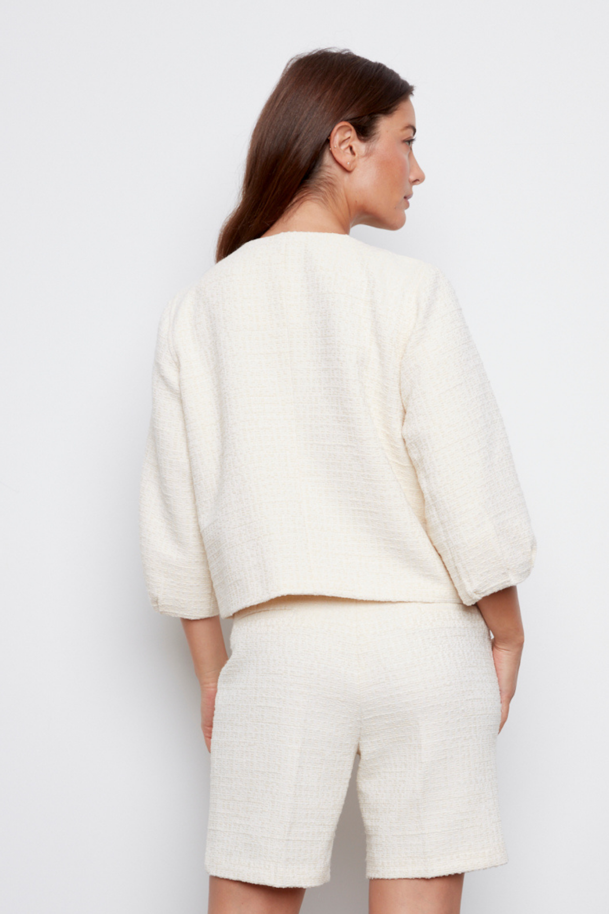 Charlotte, veste boutonnée en tissu texturé