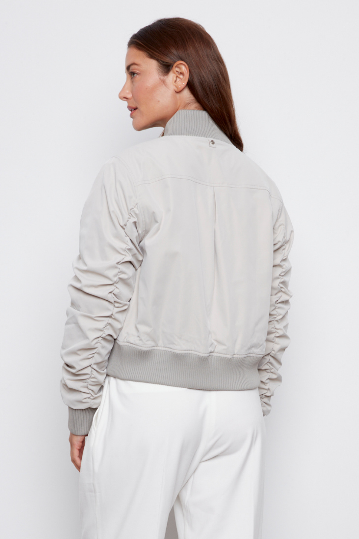 Cierra, bomber jacket with shirring detail