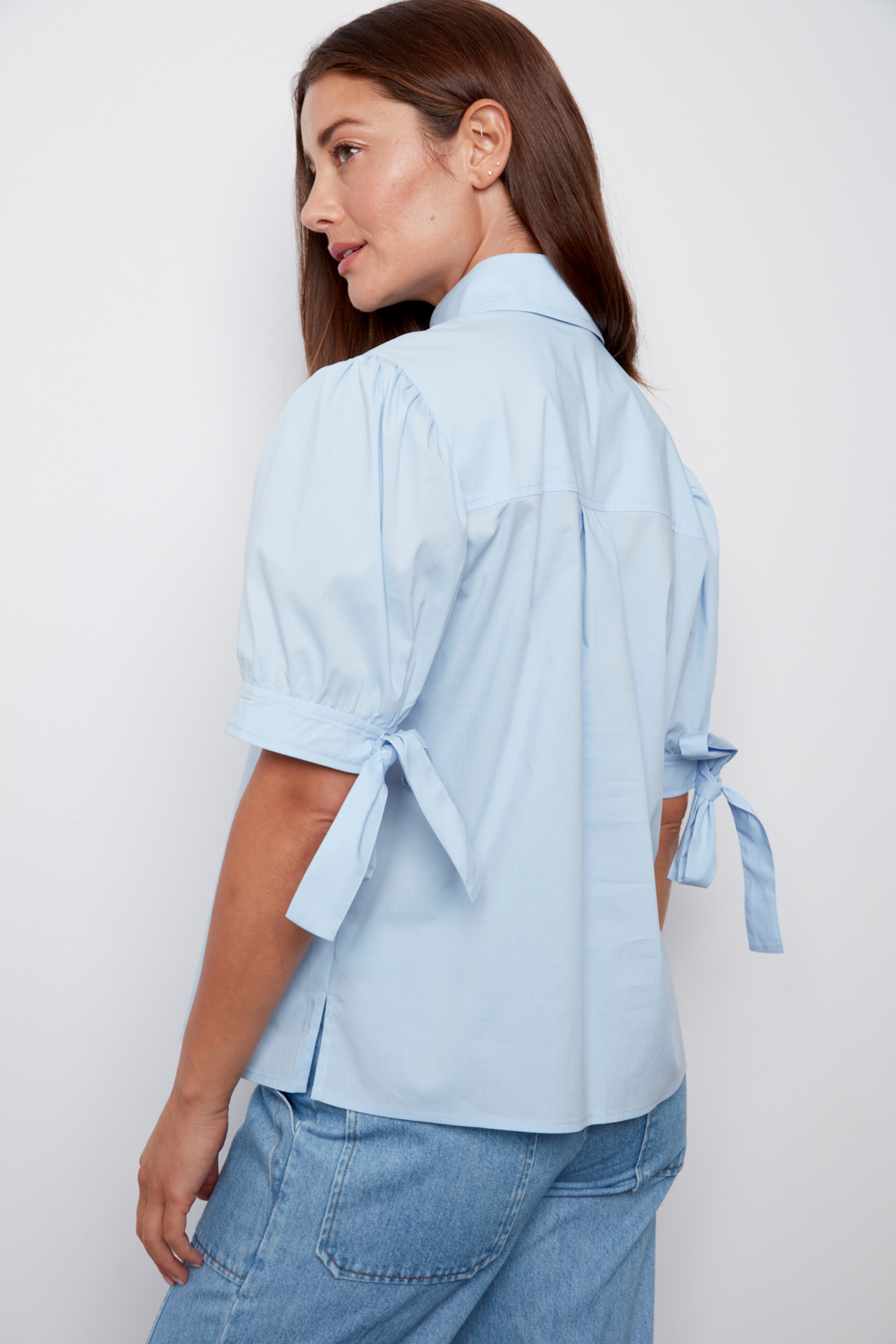Clara, short sleeve buttoned shirt