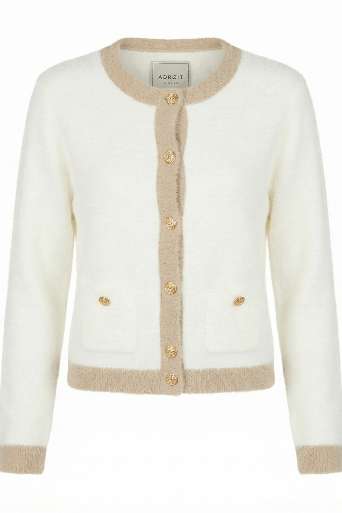 Clarissa, cardigan à mailles avec détails contrastés