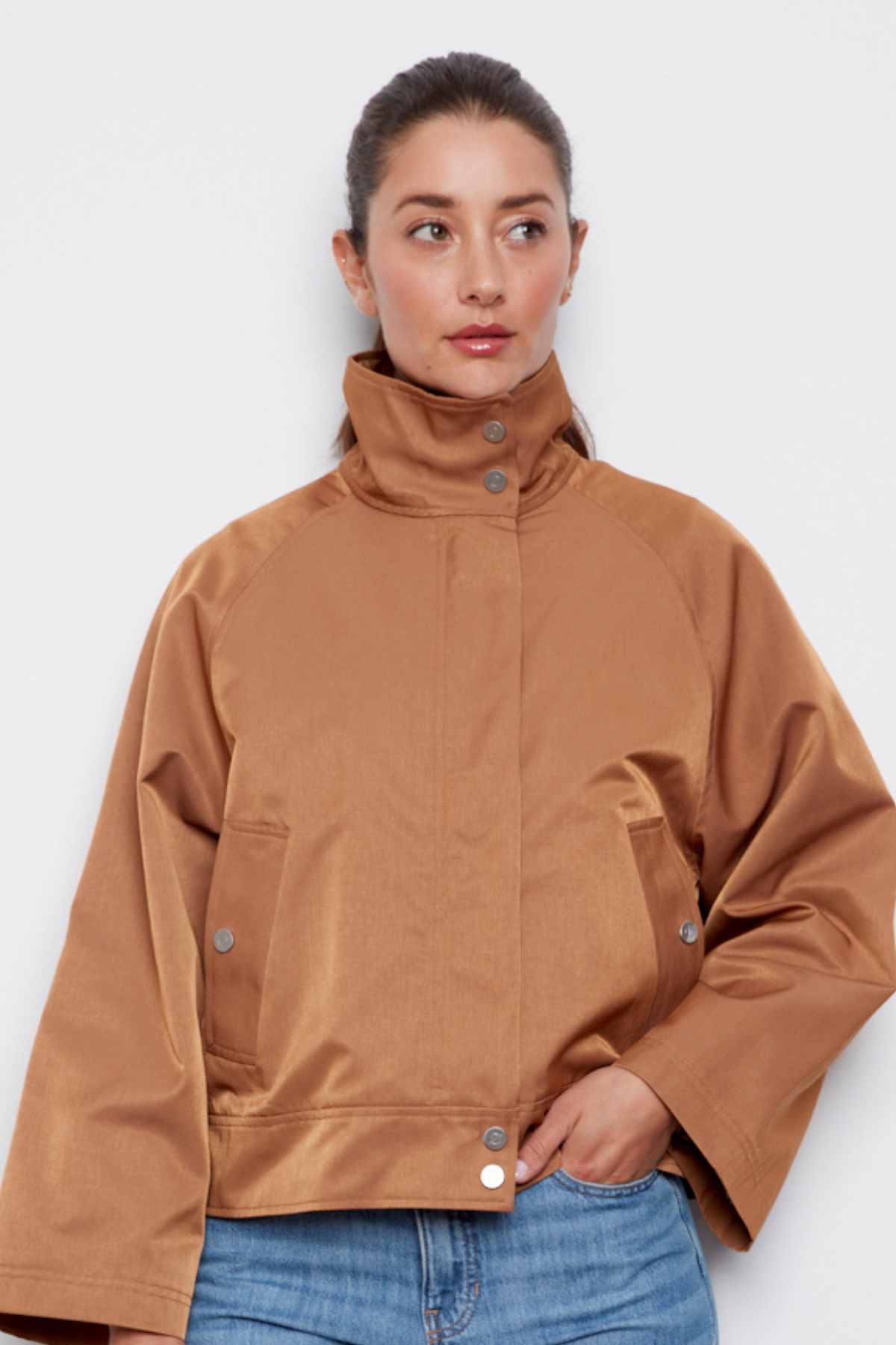 Clarke, funnel-neck jacket with zip closure