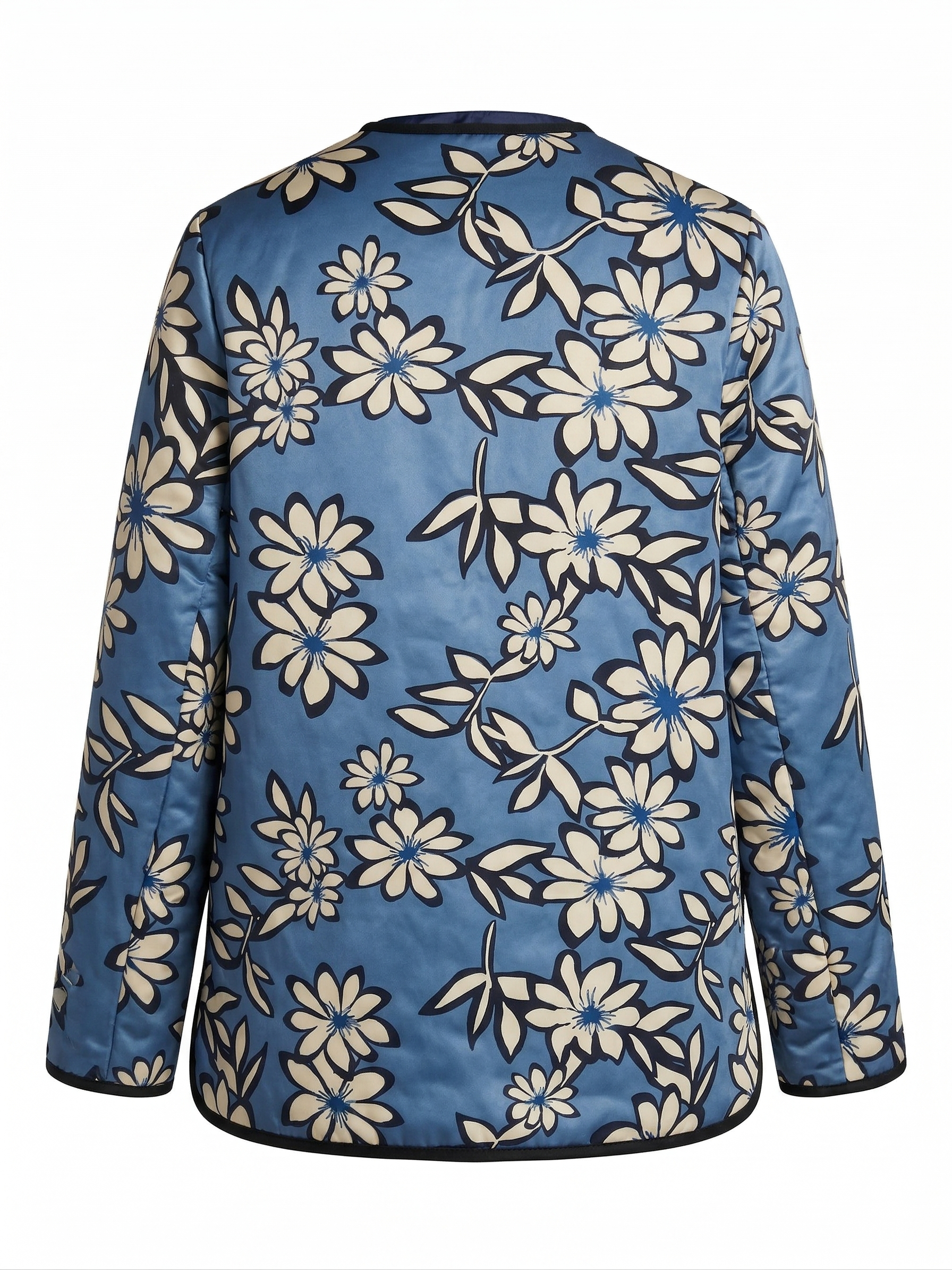 Cleo, collarless reversible quilted coat