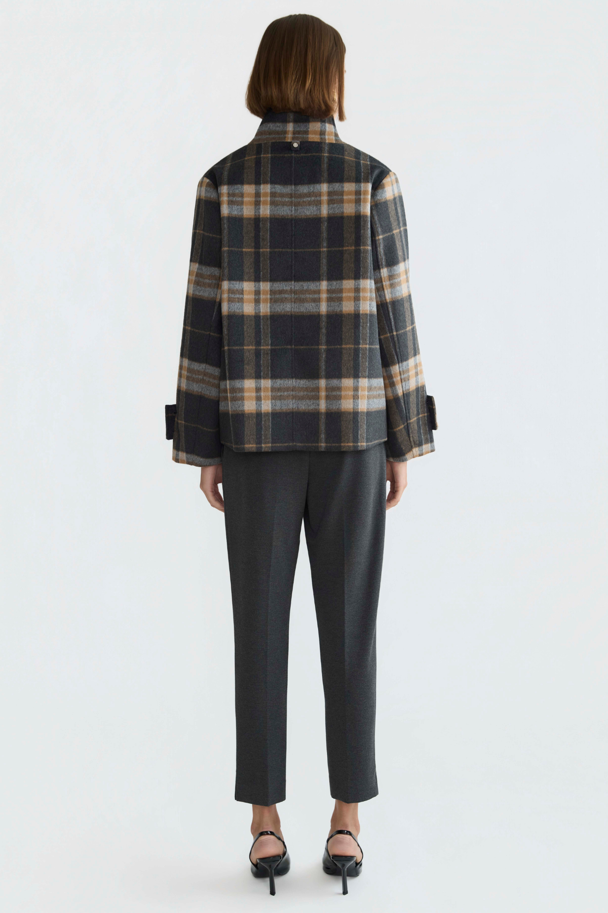 Dakota, double breasted funnel neck short jacket