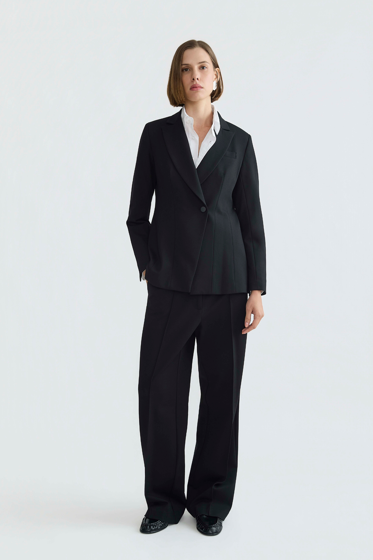 Preston, stretch pin tuck ponte pant w/slant pockets