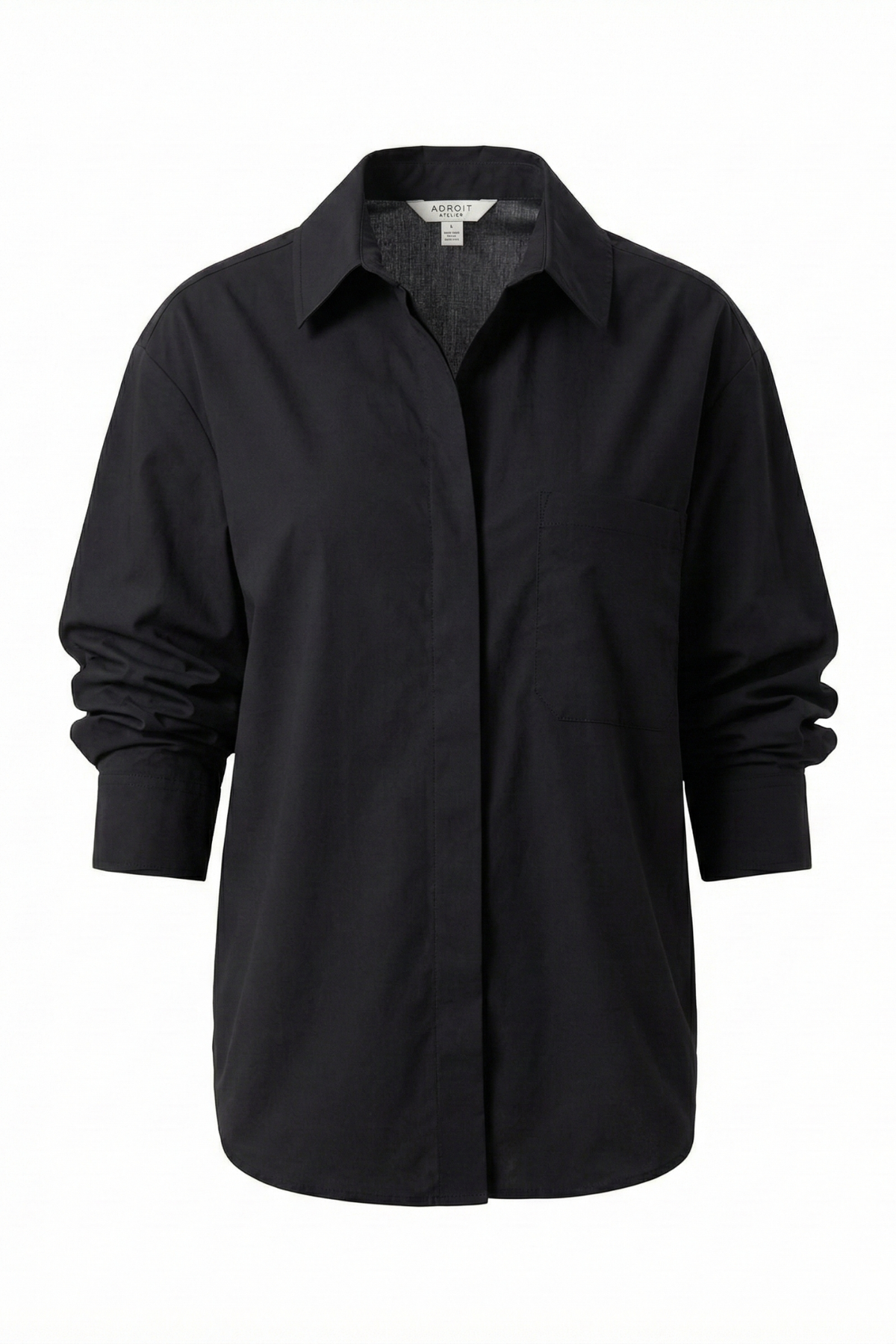 Daria, button-front shirt with ruched sleeves