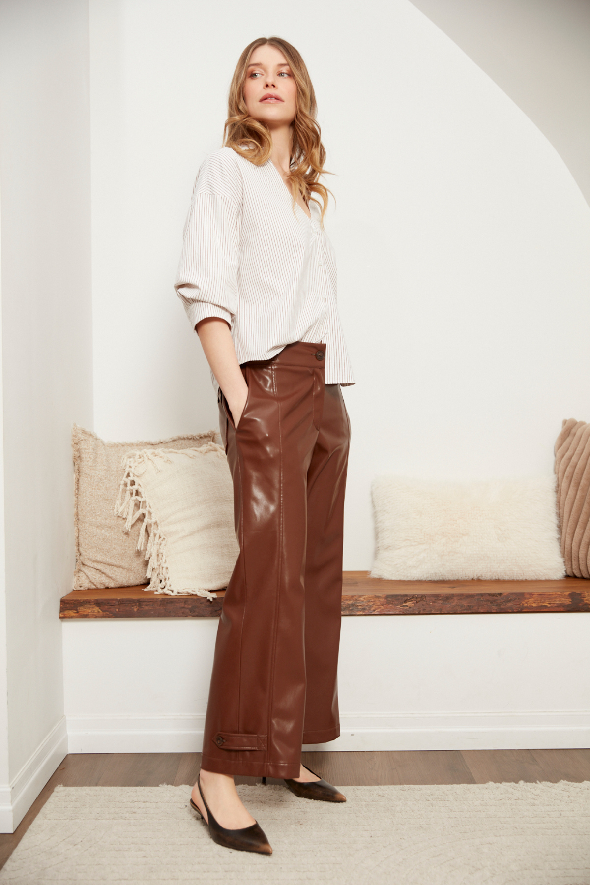 Dawson, mid-rise vegan leather pant