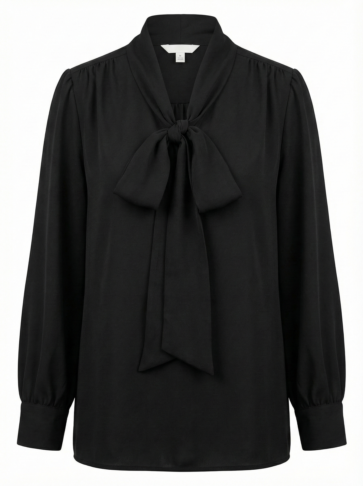 Désiré, v neck chiffon blouse w/ removable lavalliere