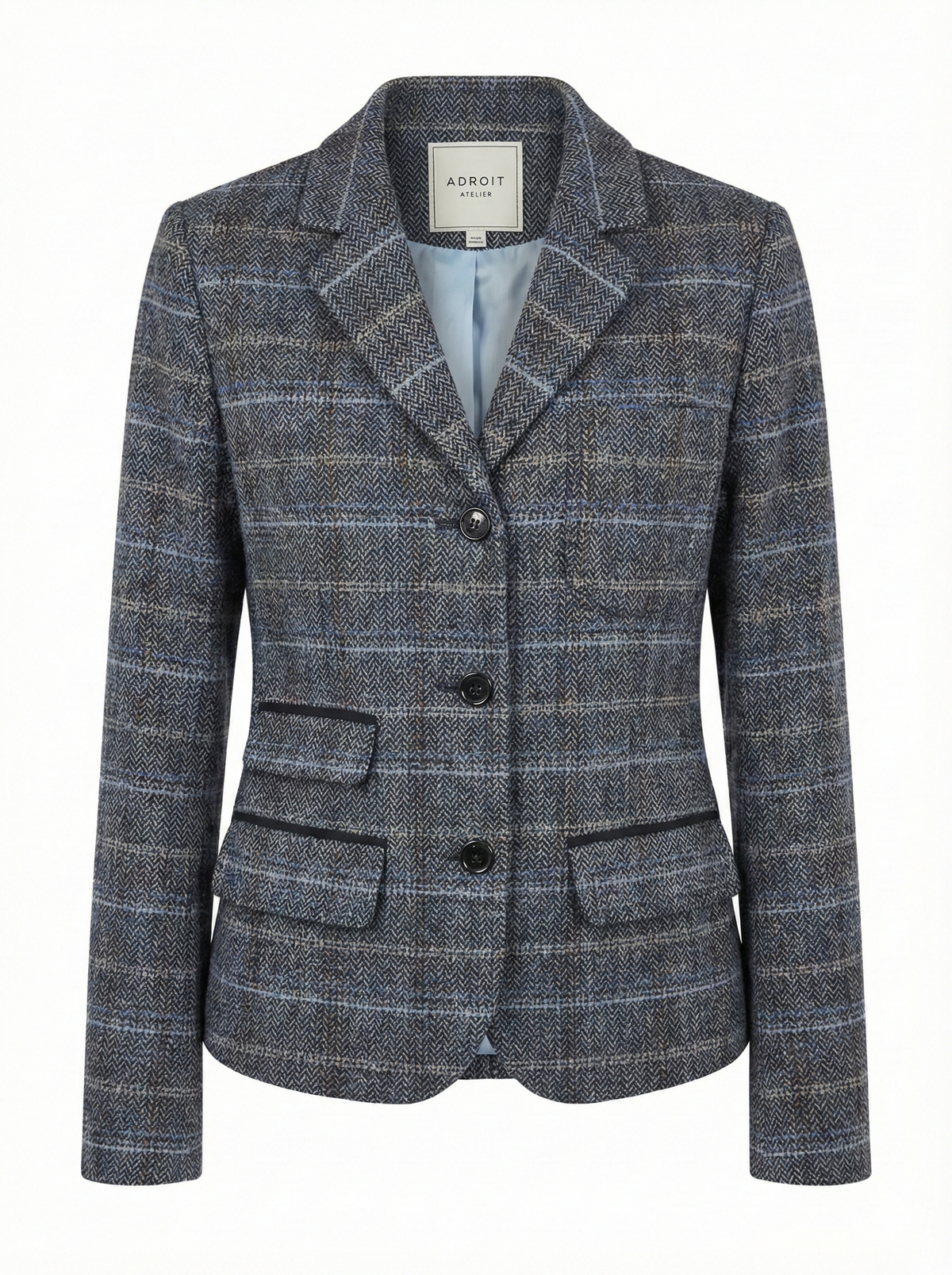 Desmond, tweed single-breasted blazer w/ 3 button closure