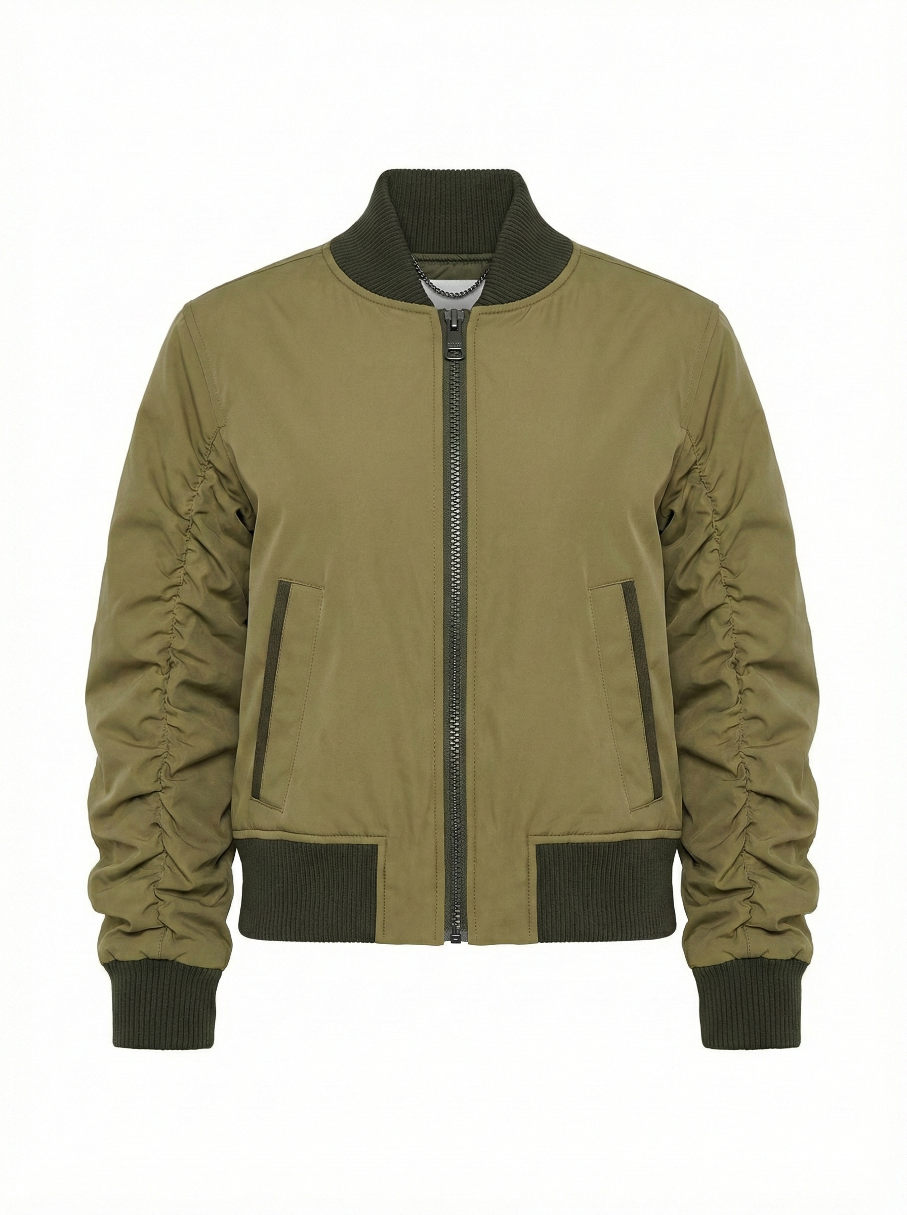 Cierra, bomber jacket with shirring detail