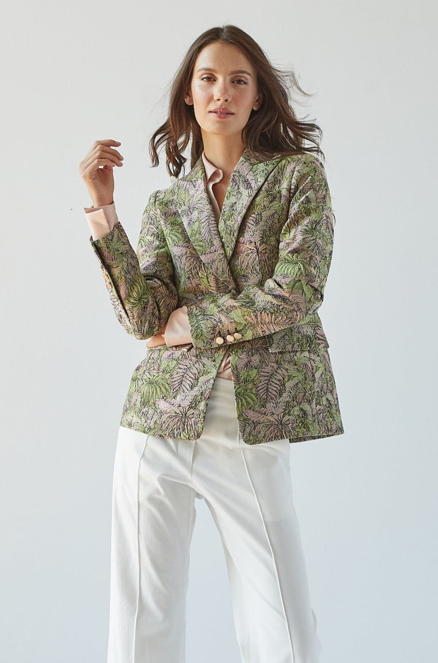 Hunter single breasted jacquard blazer