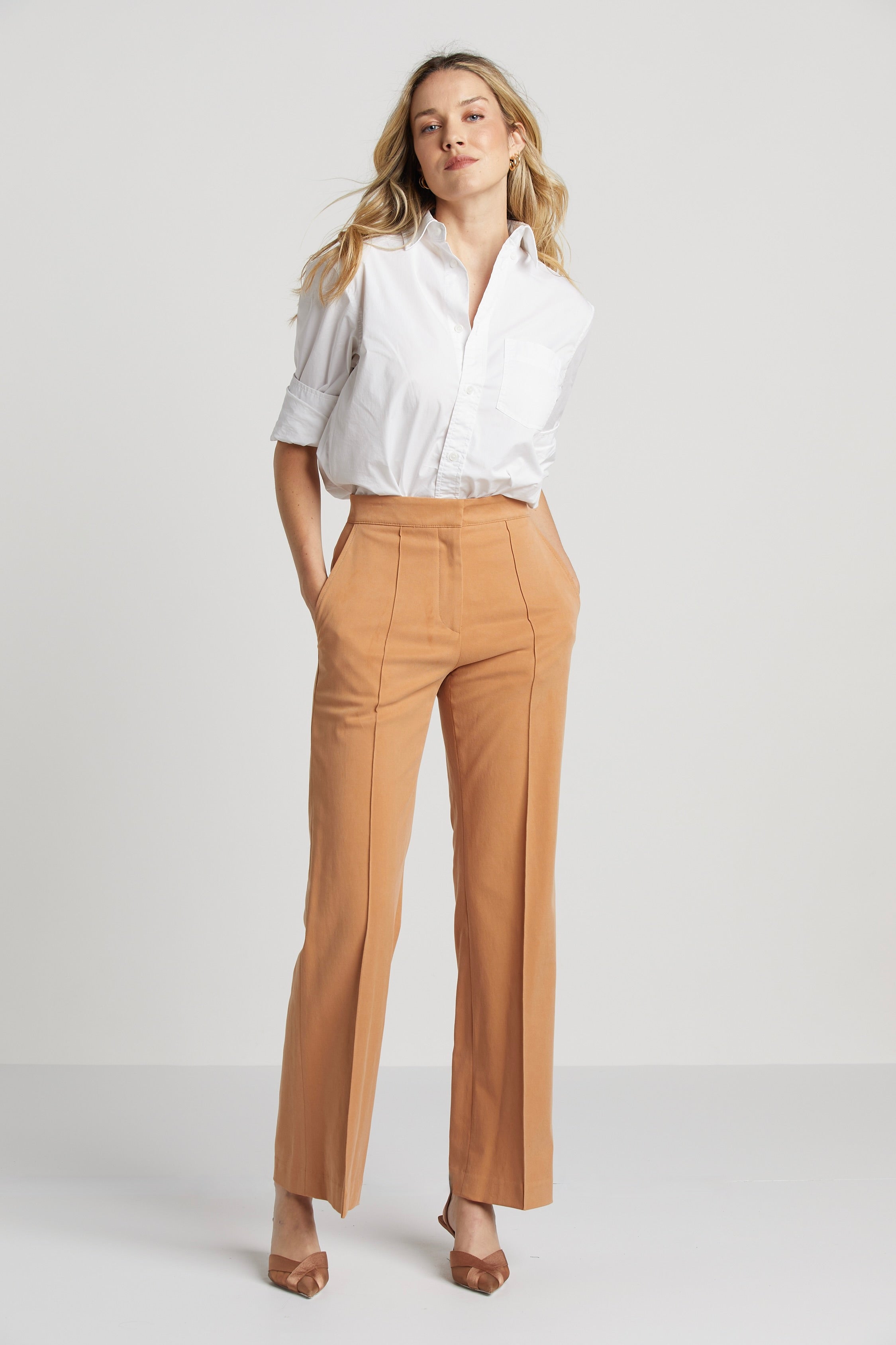 Pantalon extensible droit à pinces Preston
