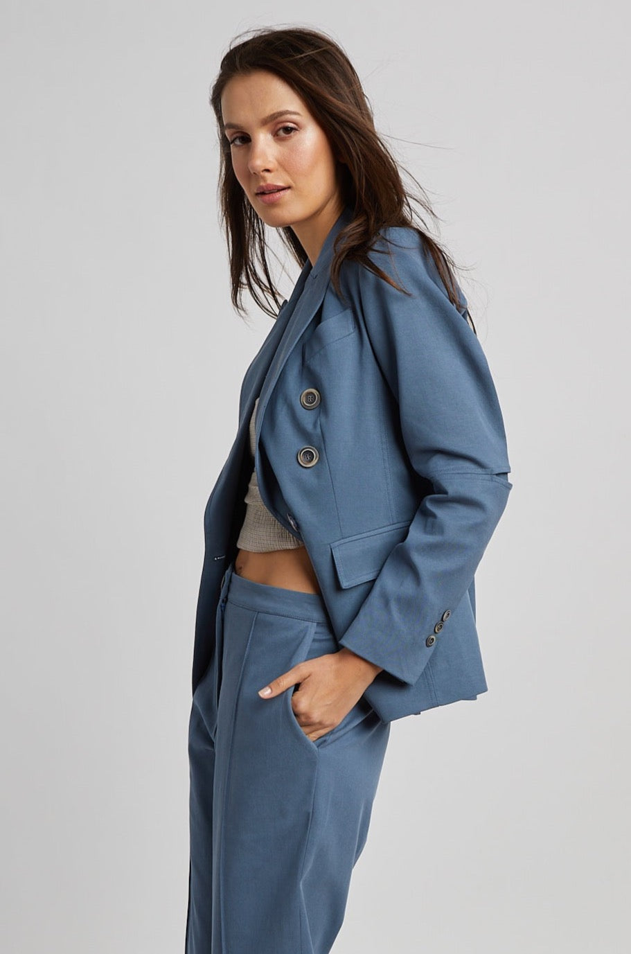 James Double Breasted Signature Stretch Blazer