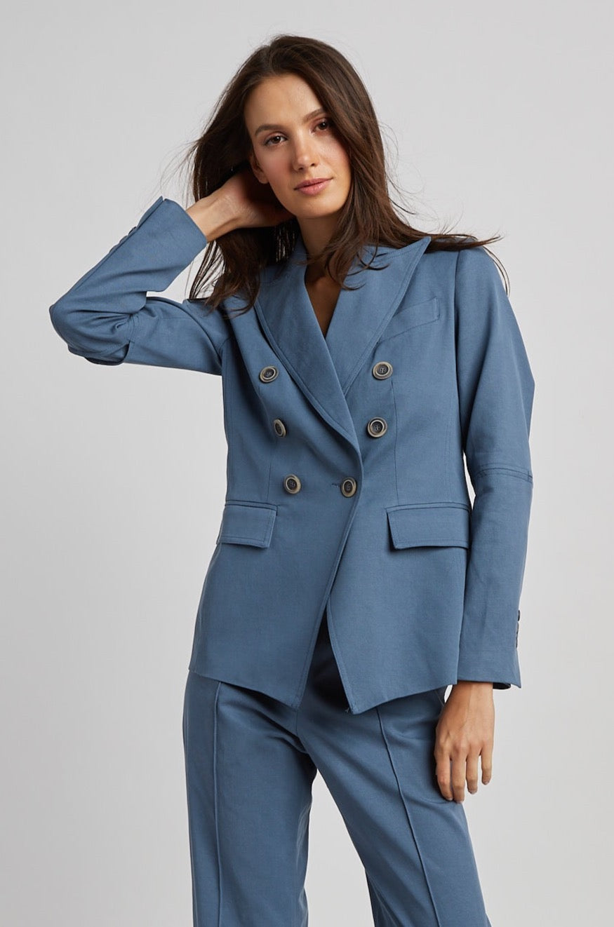 James Double Breasted Signature Stretch Blazer
