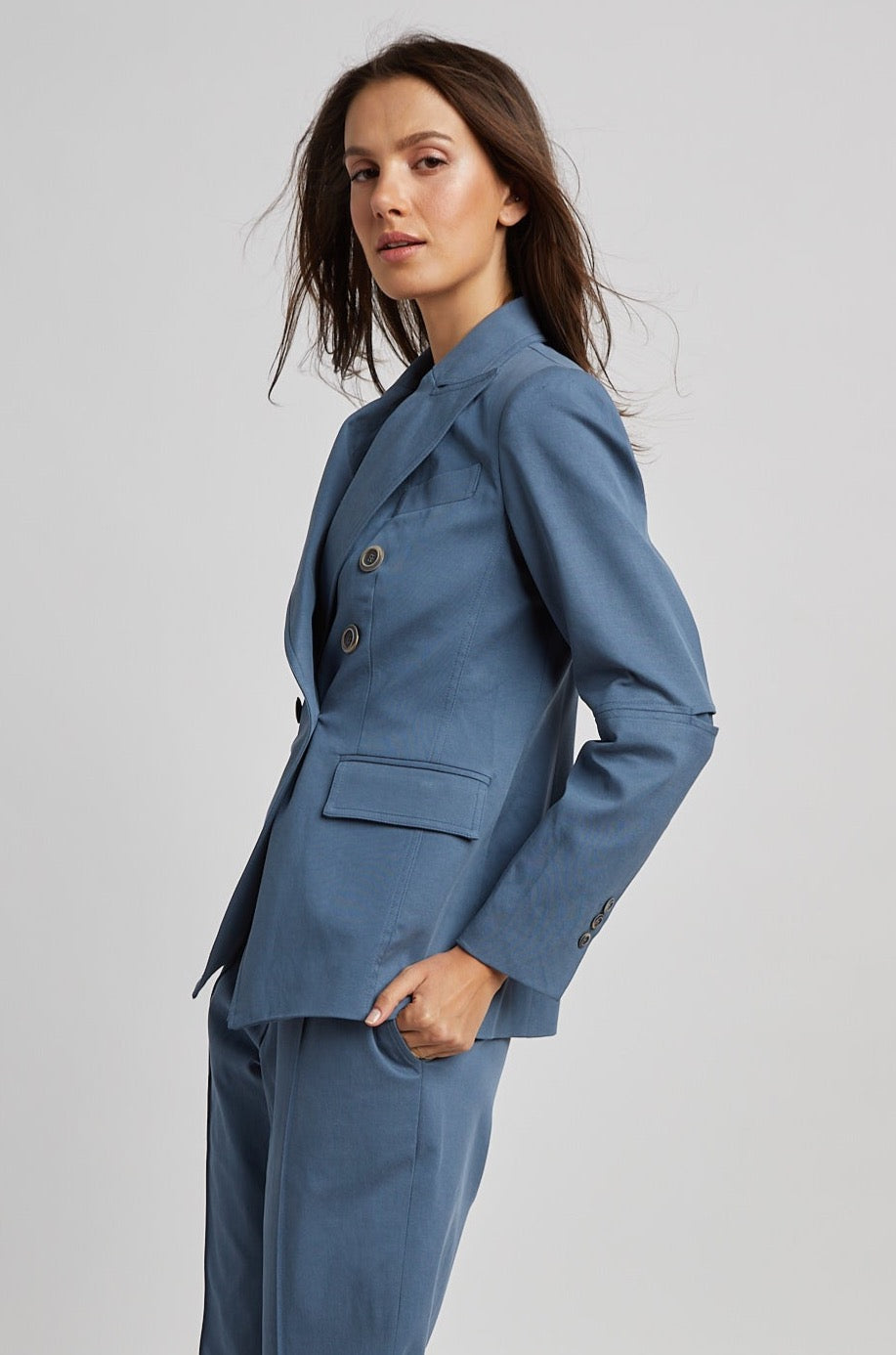 James Double Breasted Signature Stretch Blazer