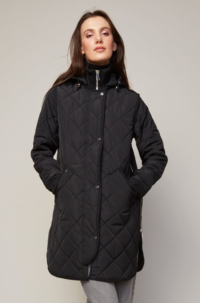 Libby, manteau matelassé à fermeture éclair avec capuchon amovible