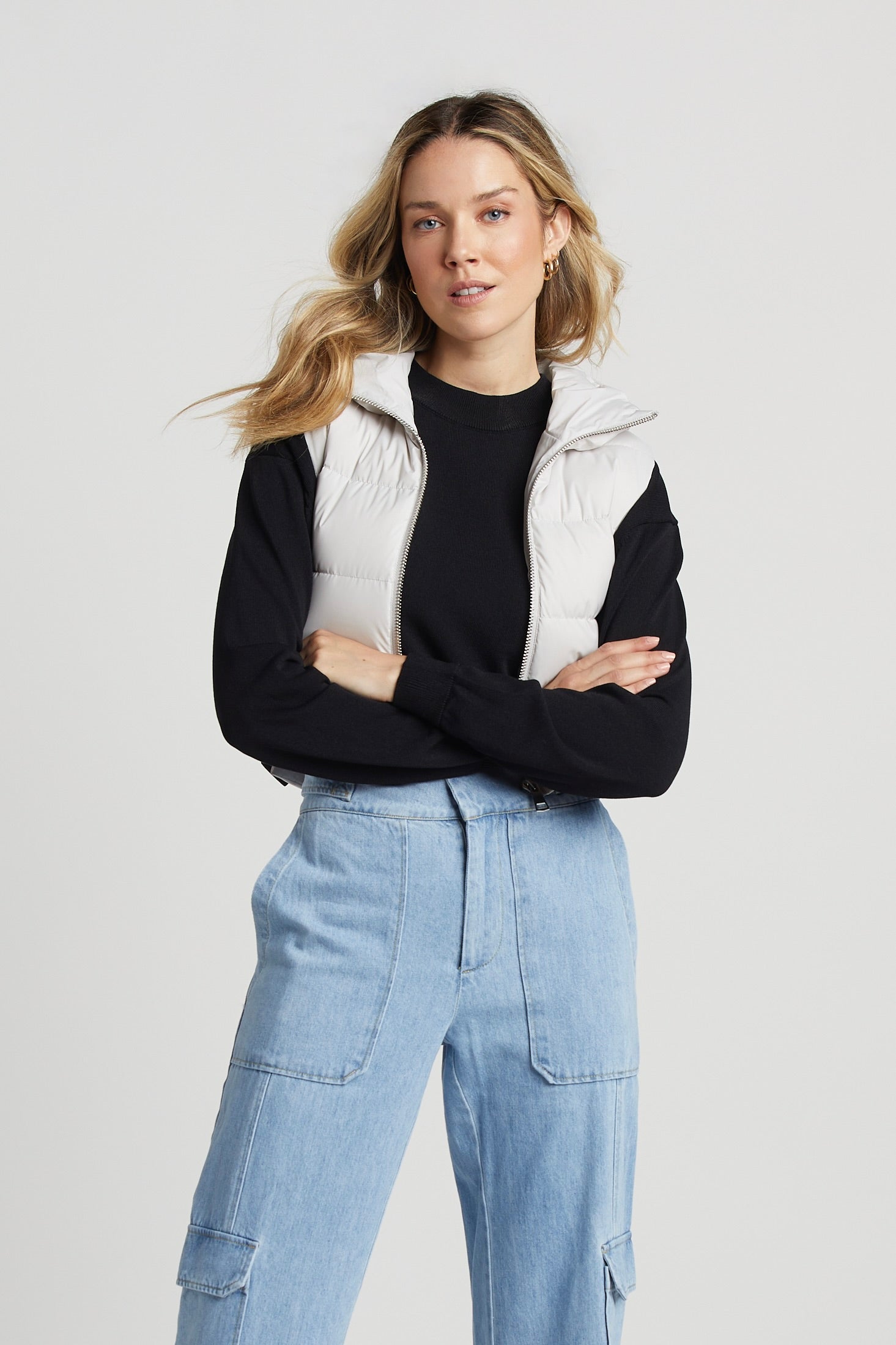 Gilet matelassé à fermeture éclair avec ajustement latéral Lola