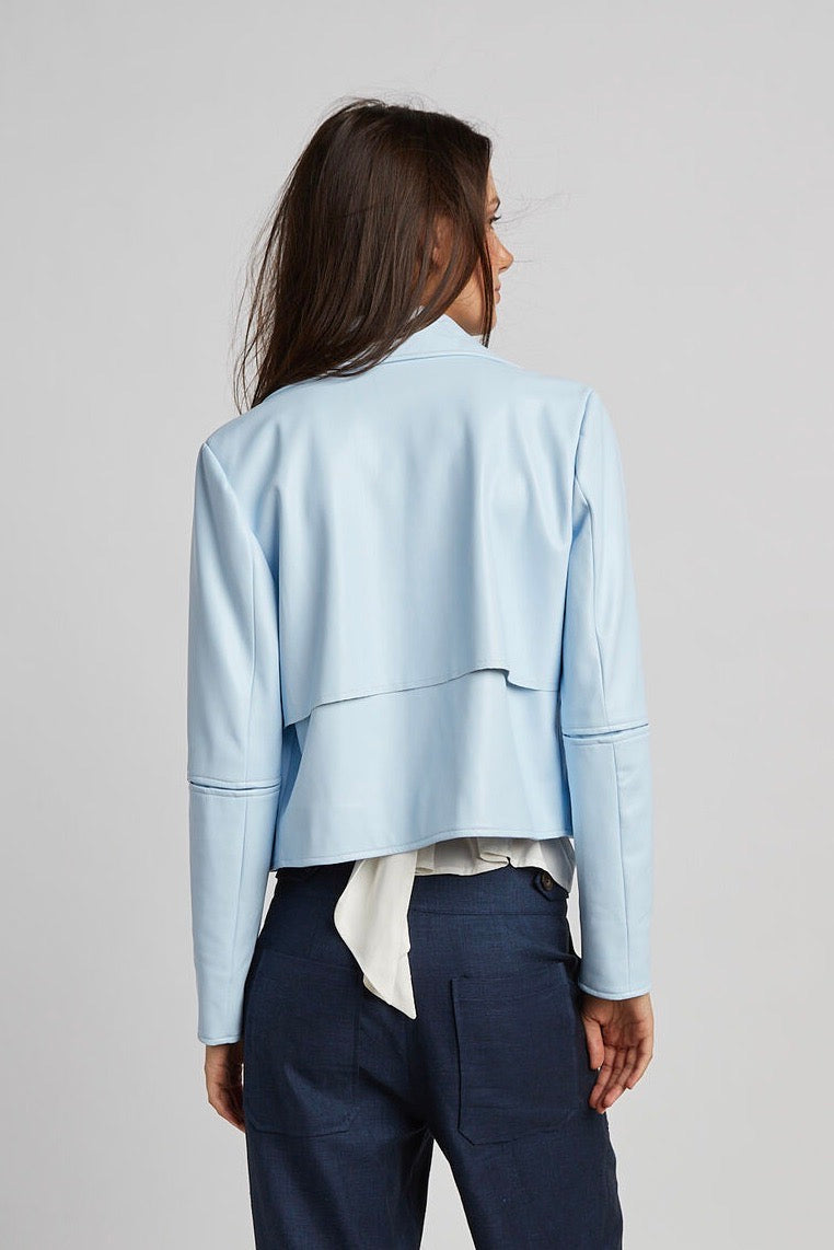 Ninon Short Vegan Leather Open Front Jacket