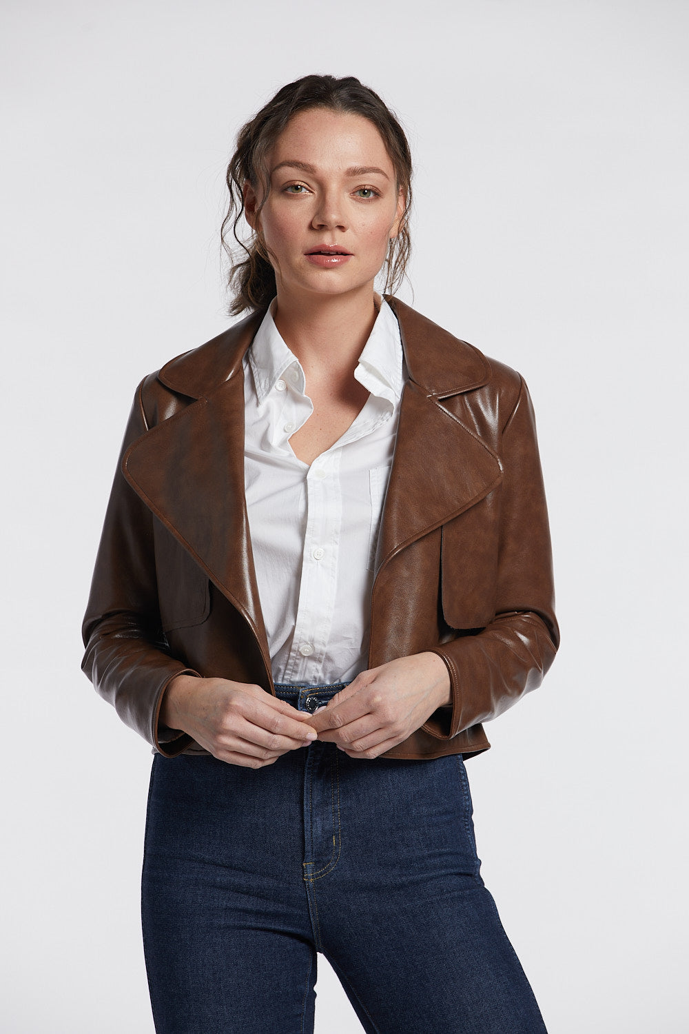 Veste courte en cuir vegan Ninon
