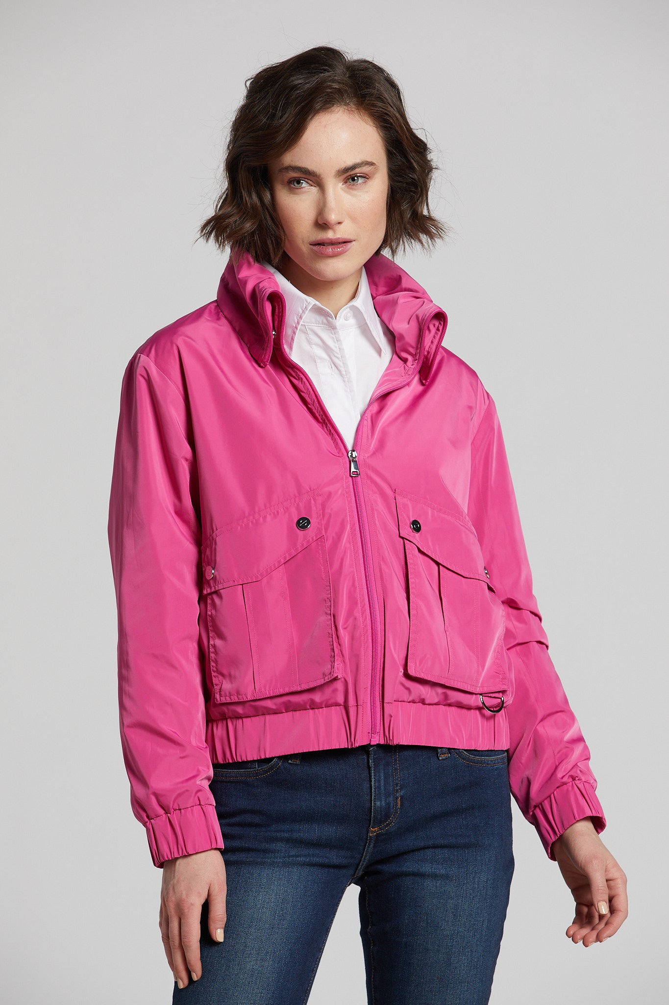 Nori lightweight bomber jacket with hidden hood