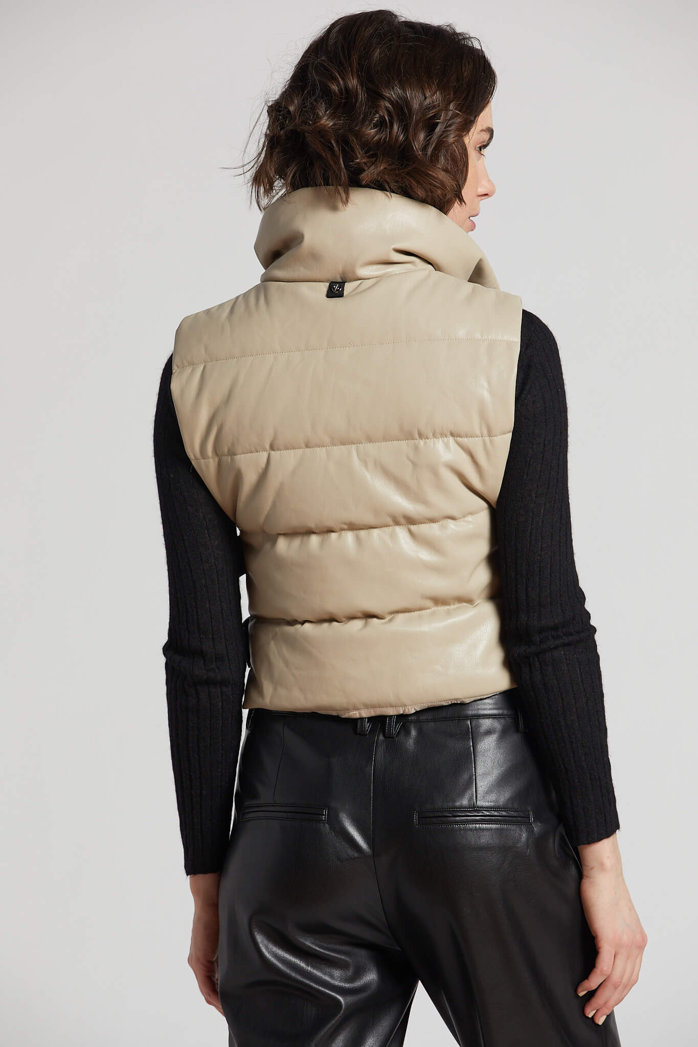 Pretty vegan leather gilet w/ adjustable side buckles