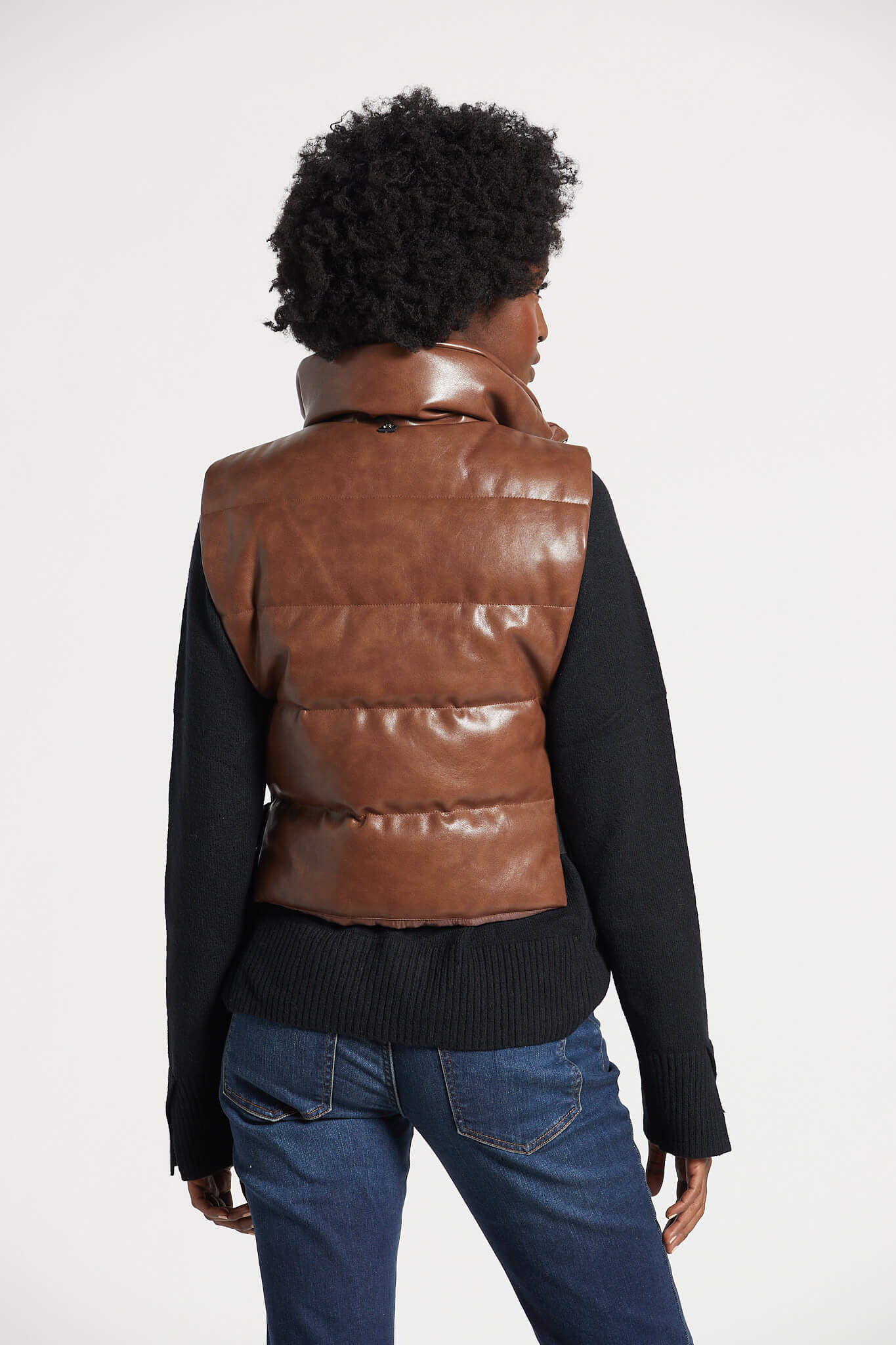 Pretty vegan leather gilet w/ adjustable side buckles