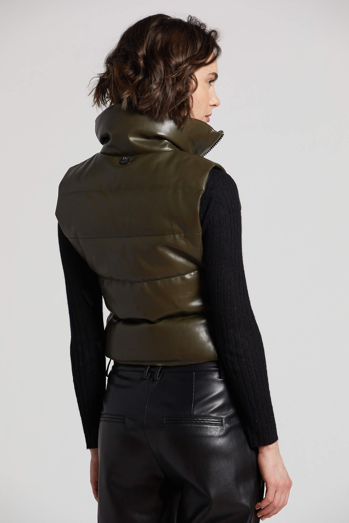 Pretty vegan leather gilet w/ adjustable side buckles