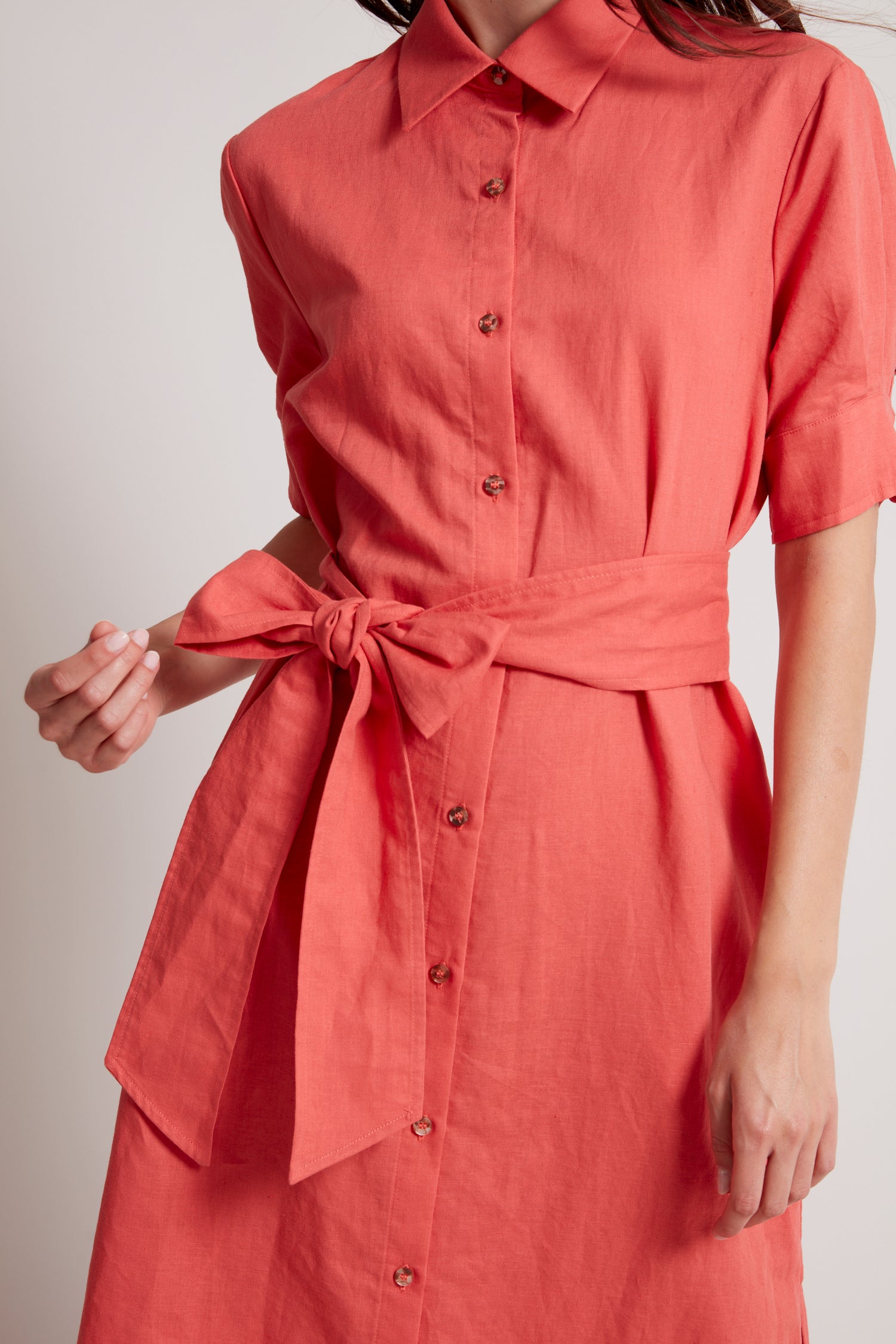 Randi long buttoned shirt dress